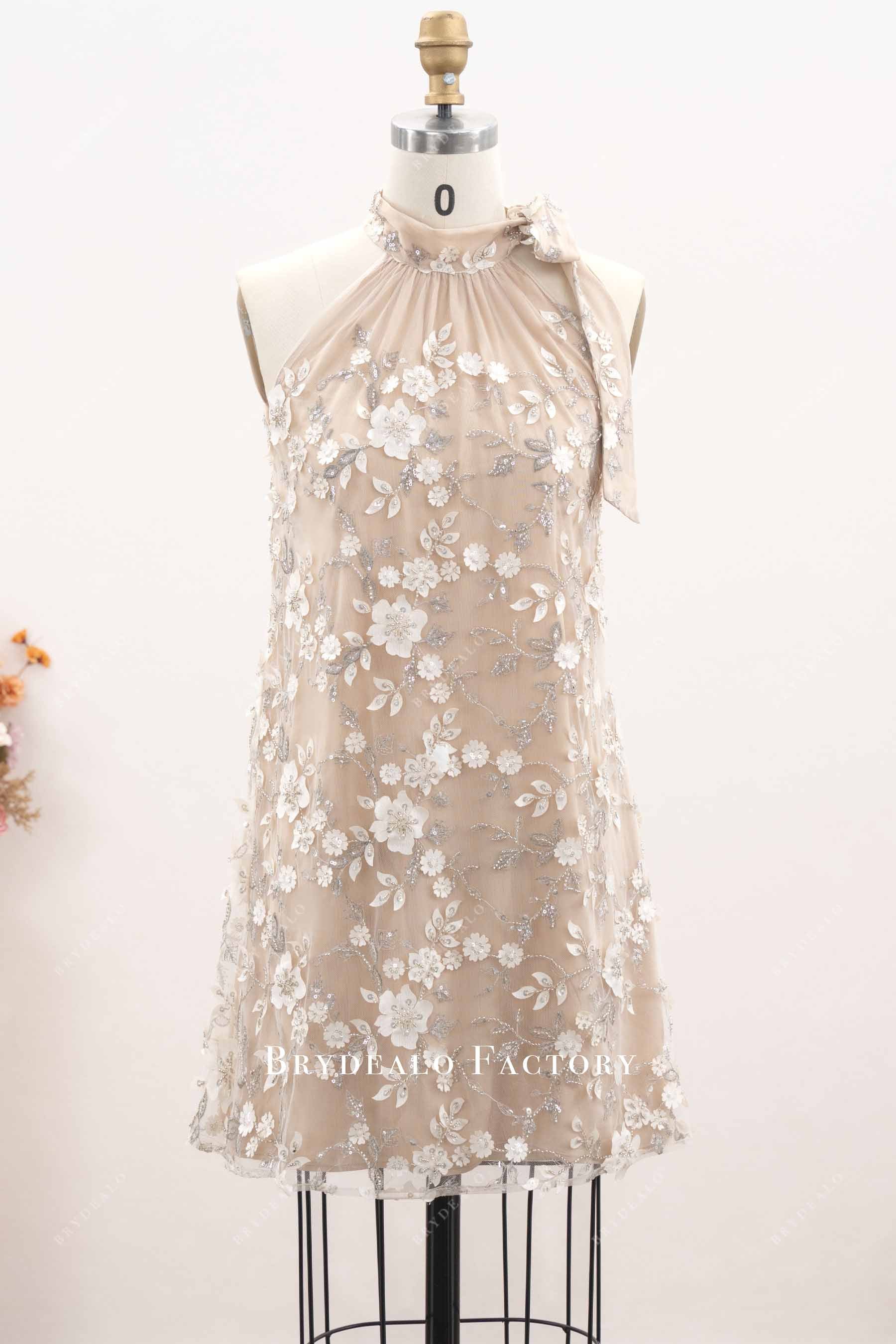 3d flower a line bridal shower dress