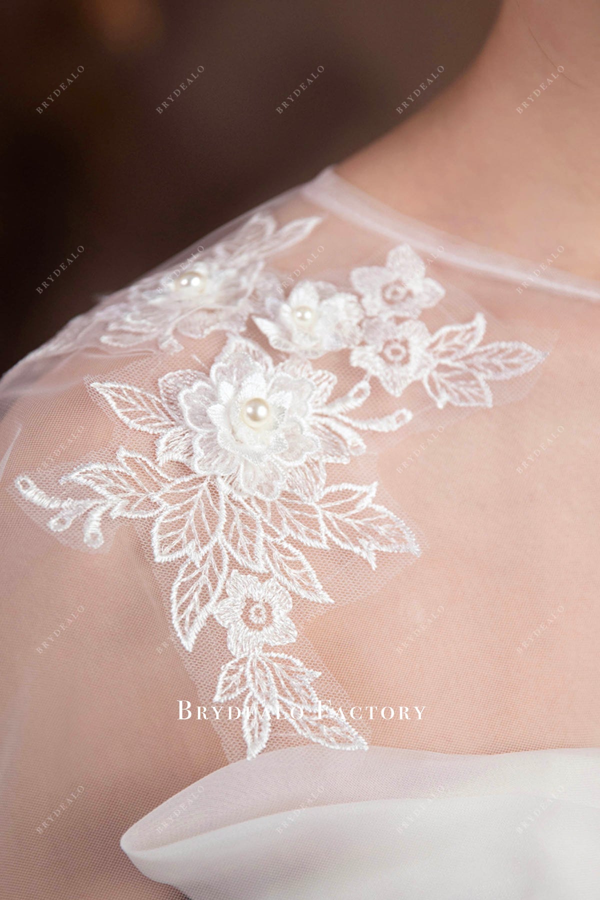 3d flower appliques wedding dress cape
