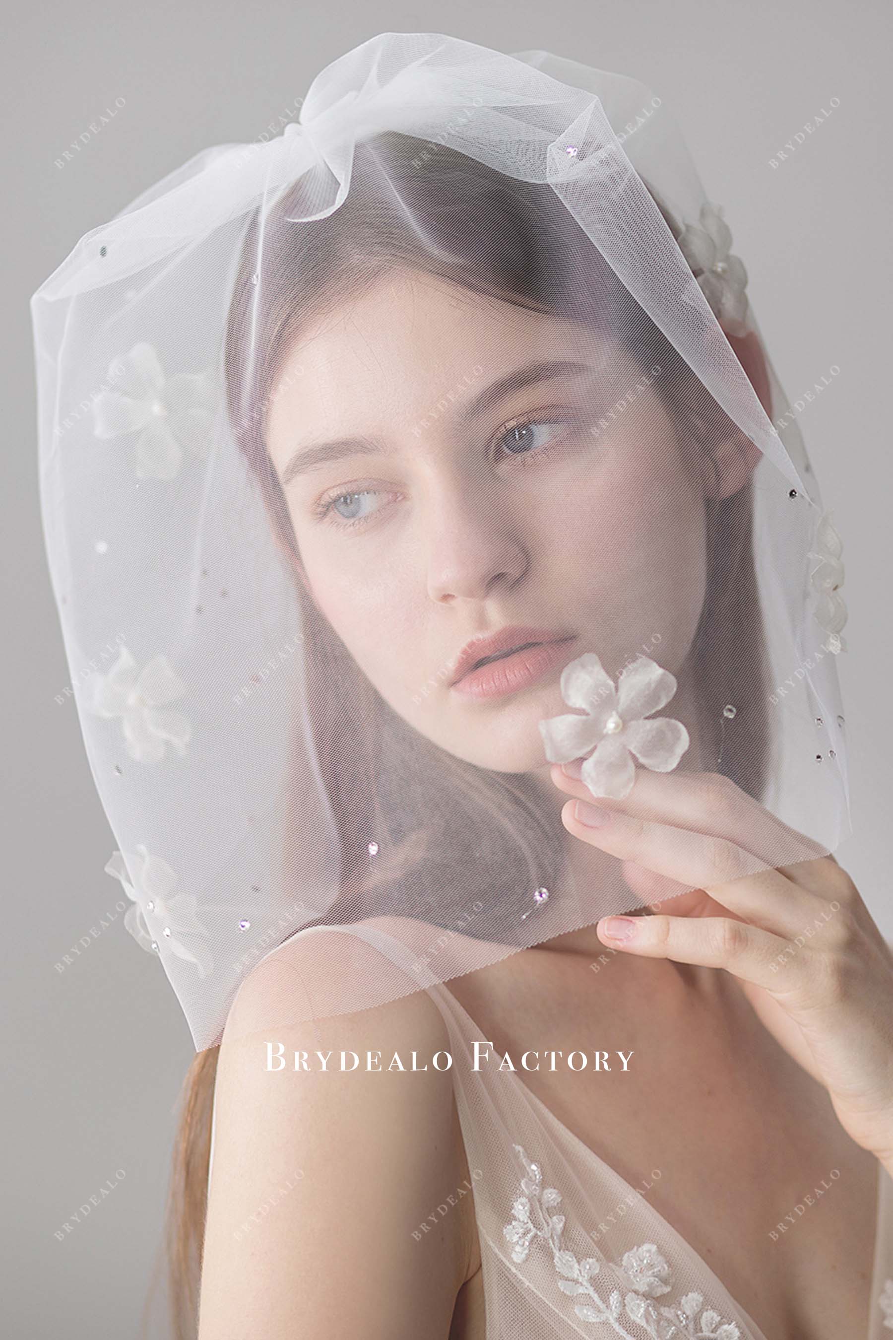 3d floral bridal veil