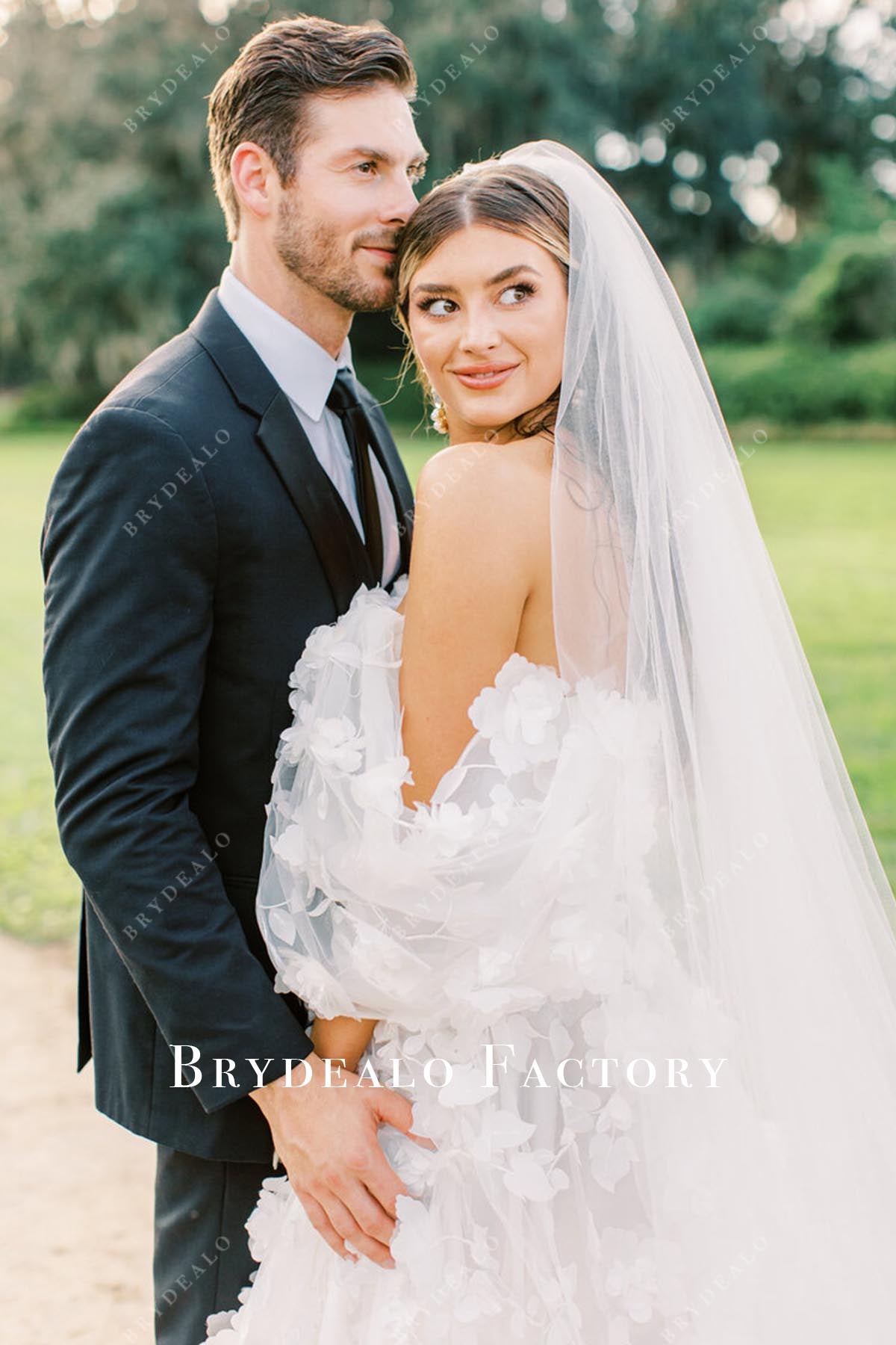 3d floral lace wedding dress