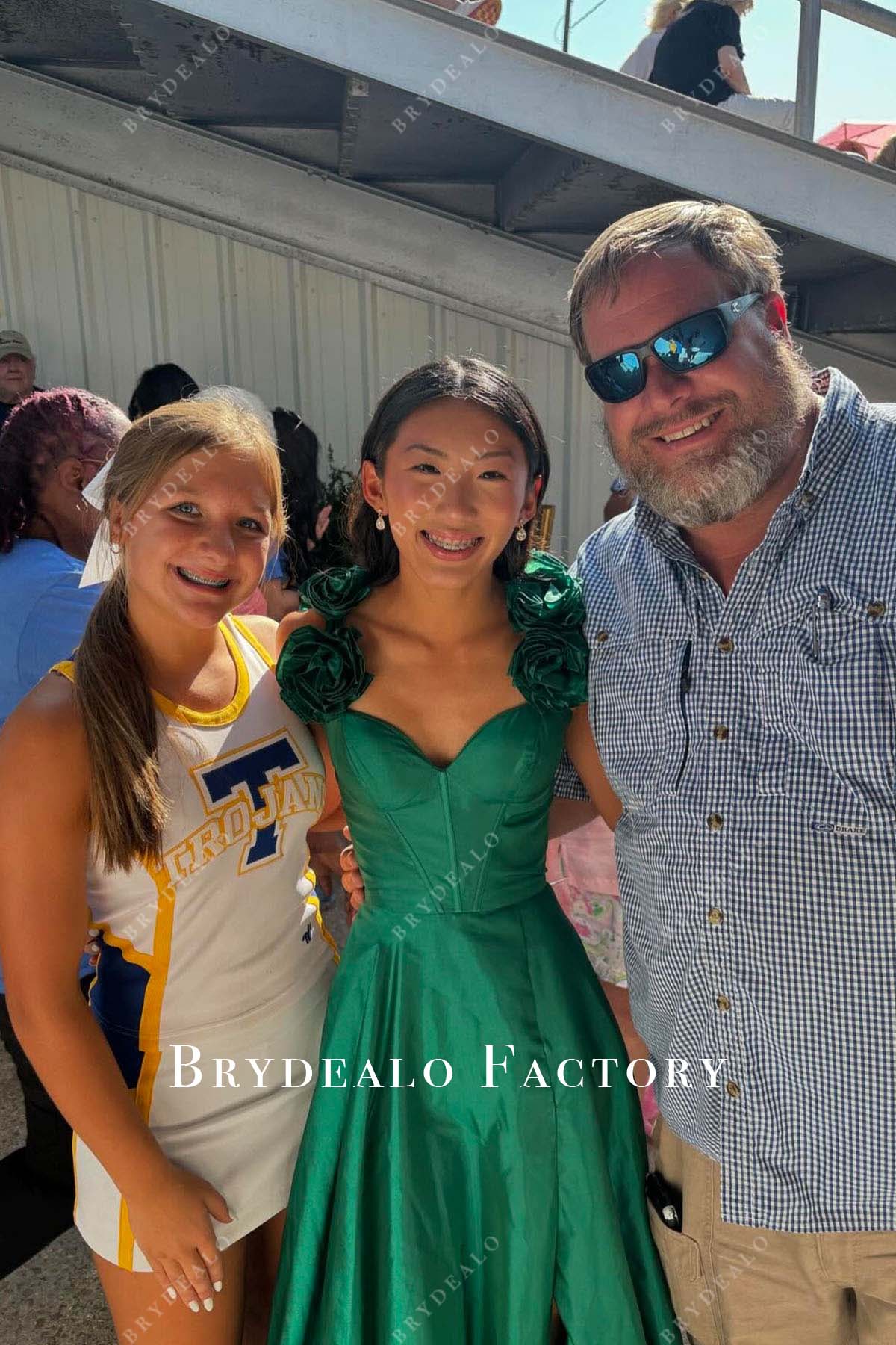 3d rose straps homecoming dress