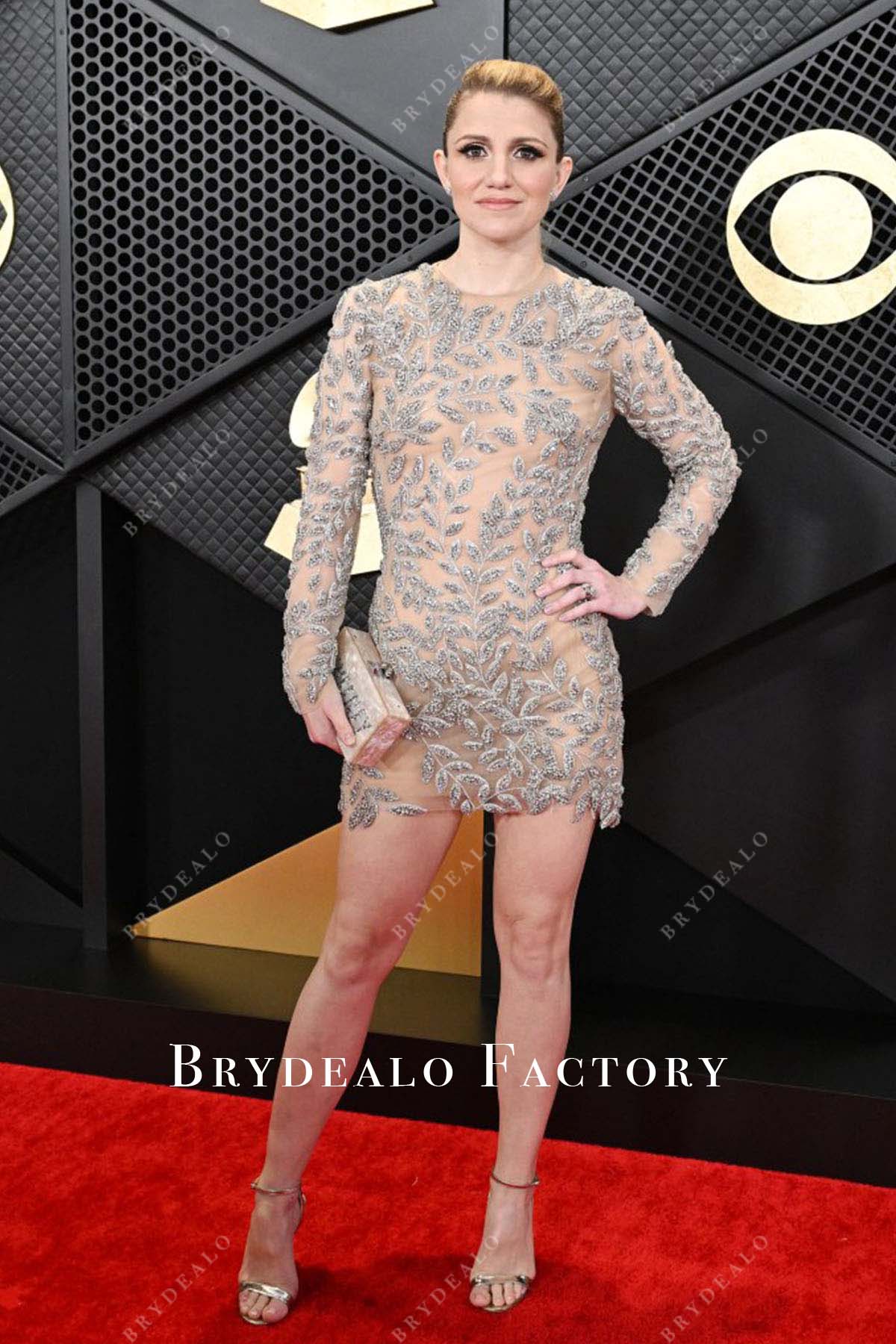 Annaleigh Ashford Nude Mini 2024 Grammys Red Carpet Dress