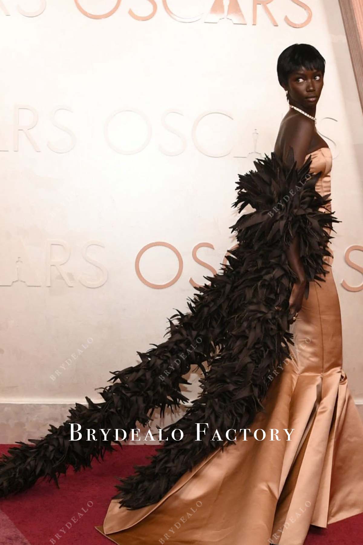 Anok Yai court train 2025 Oscars red carpet dress