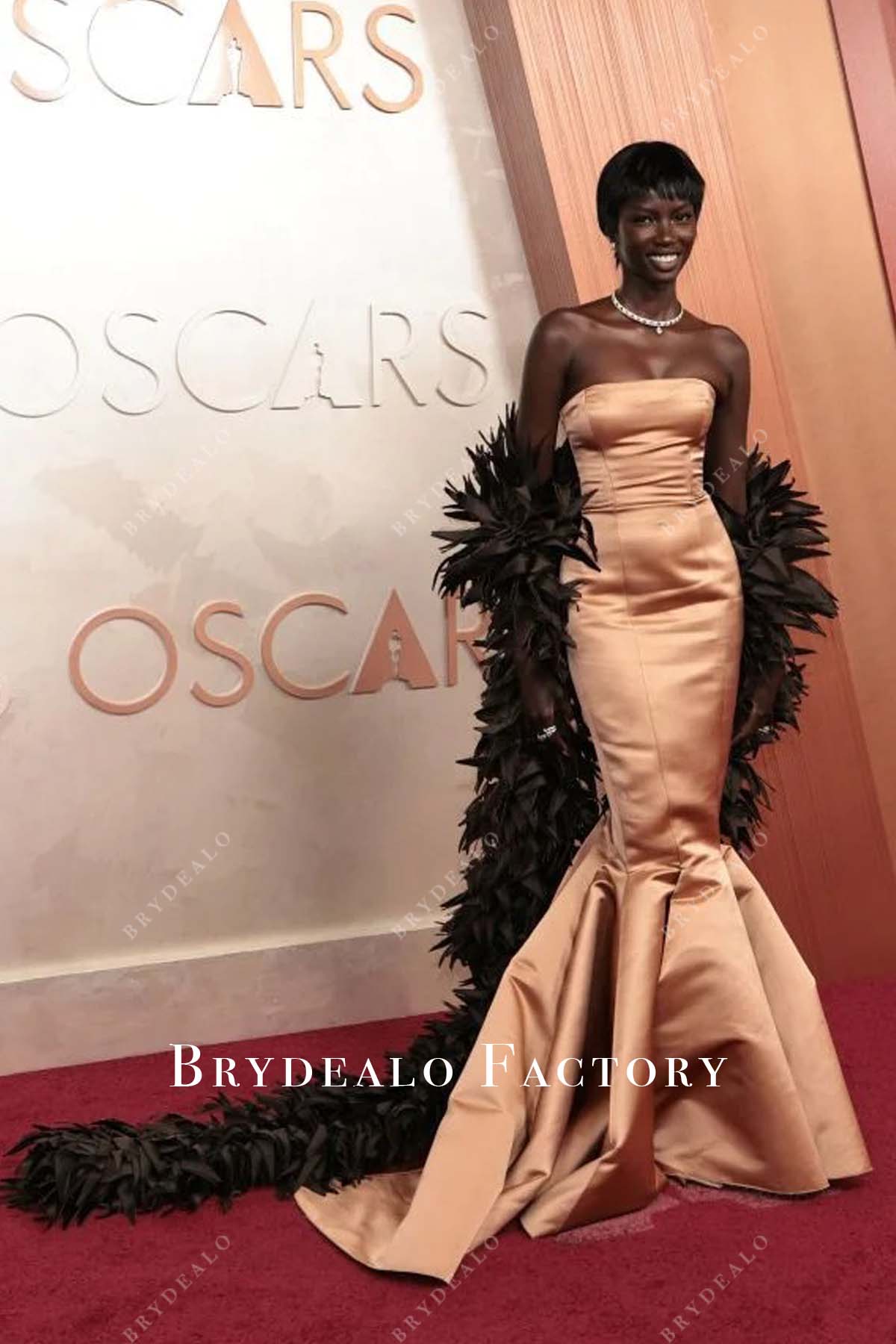 Anok Yai strapless 2025 Oscars red carpet dress