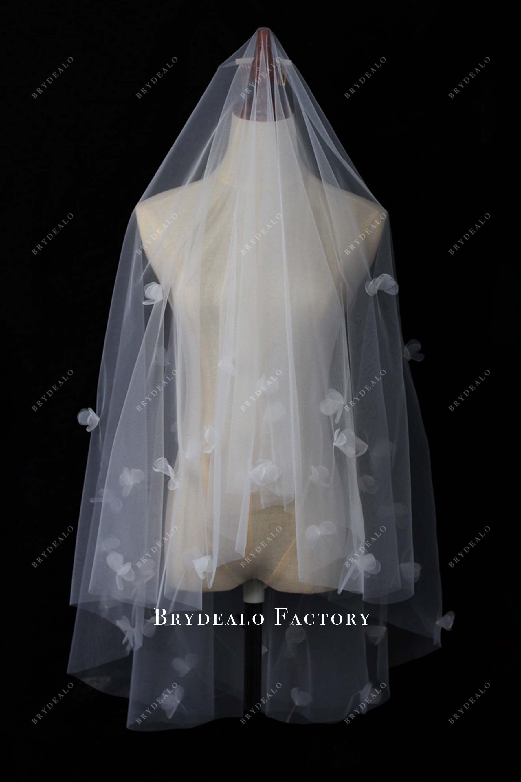 ballet length floral wedding veil