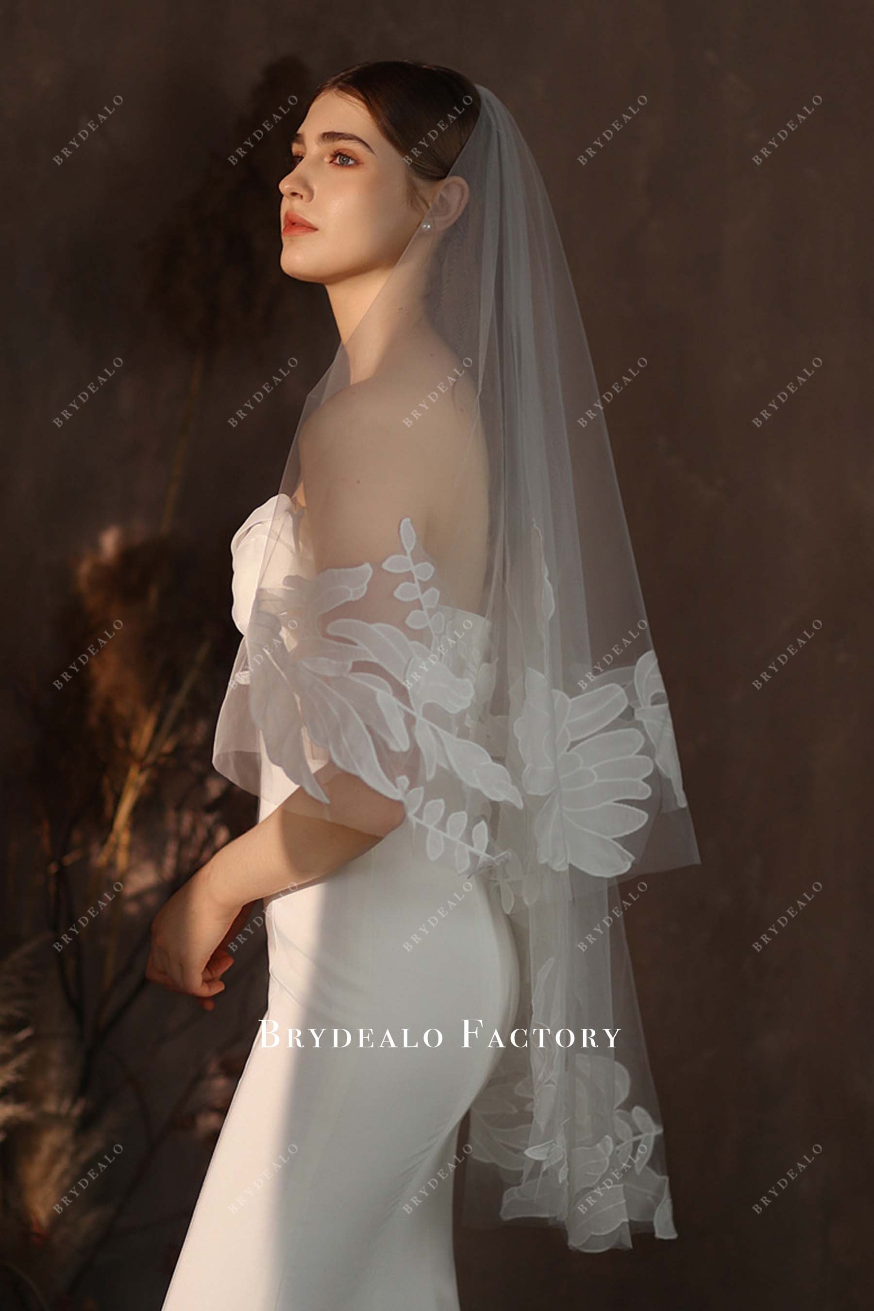 ballet length tulle bridal veil
