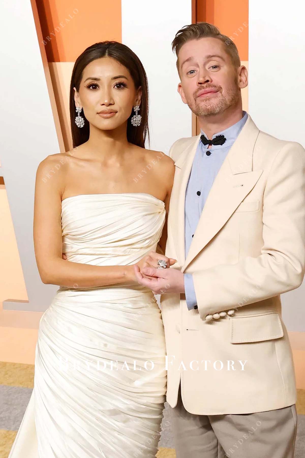 Brenda Song ivory taffeta 2025 Vanity fair party dress
