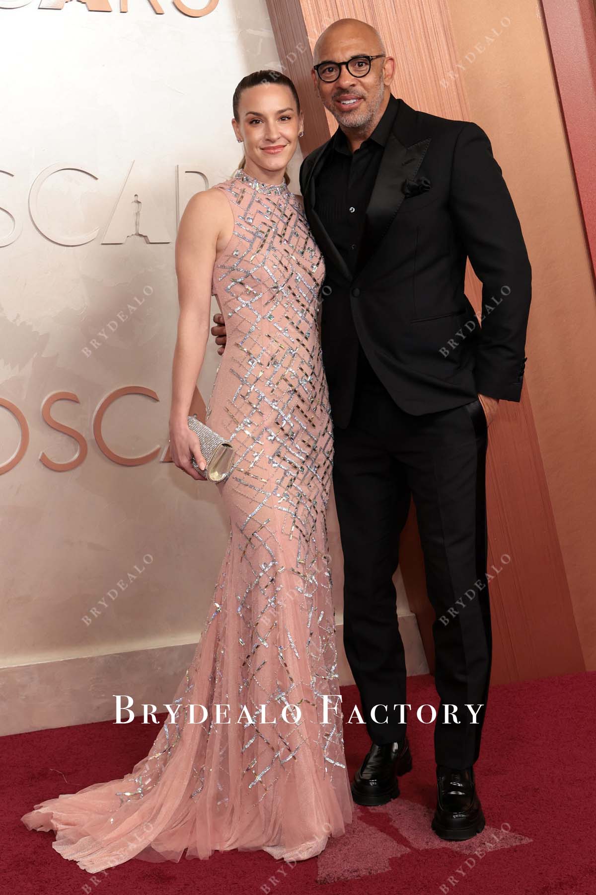 Britt Burton pink mermaid 2025 Oscars red carpet dress