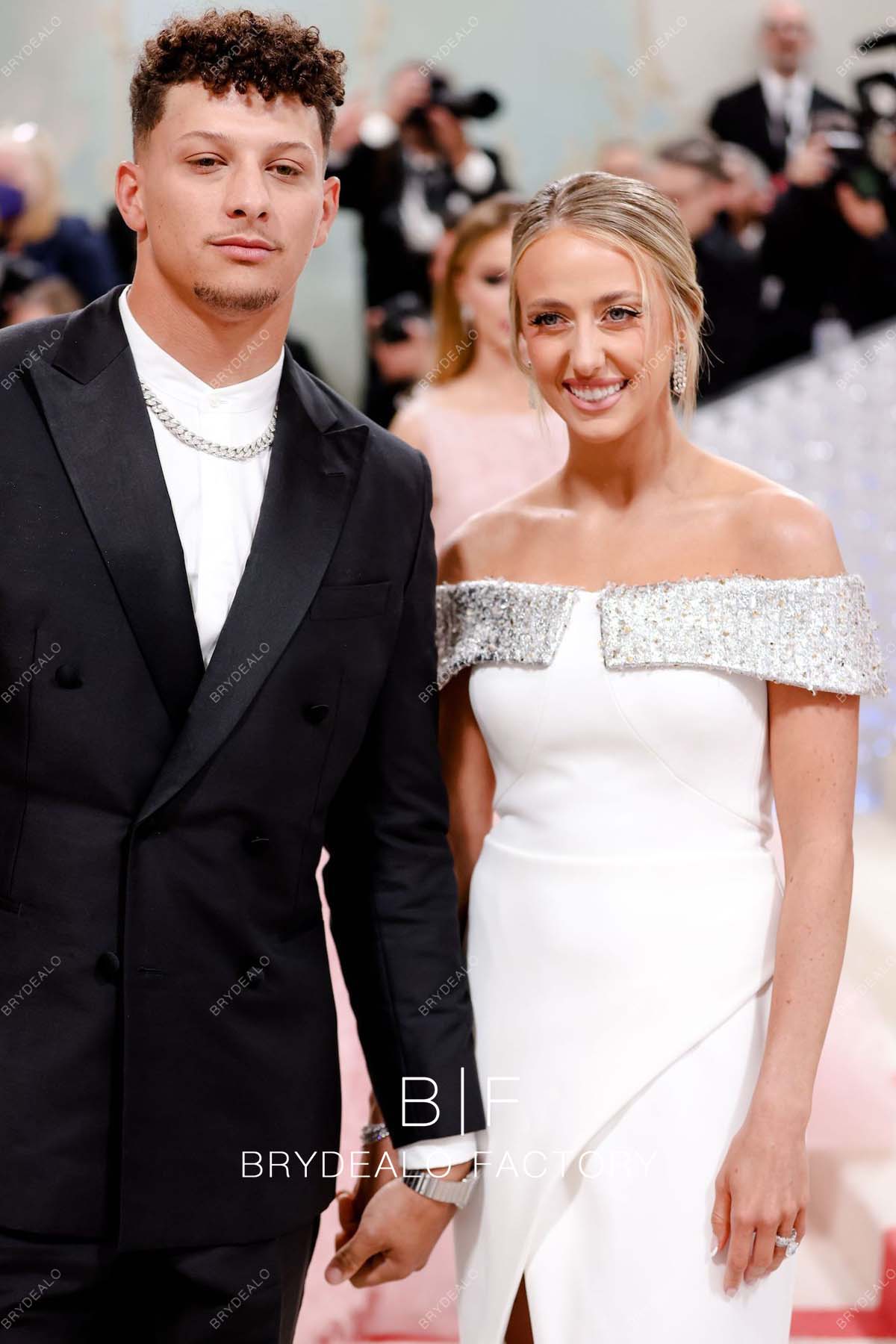 Brittany Mahomes Sparkly Off Shoulder Dress Met Gala 2023