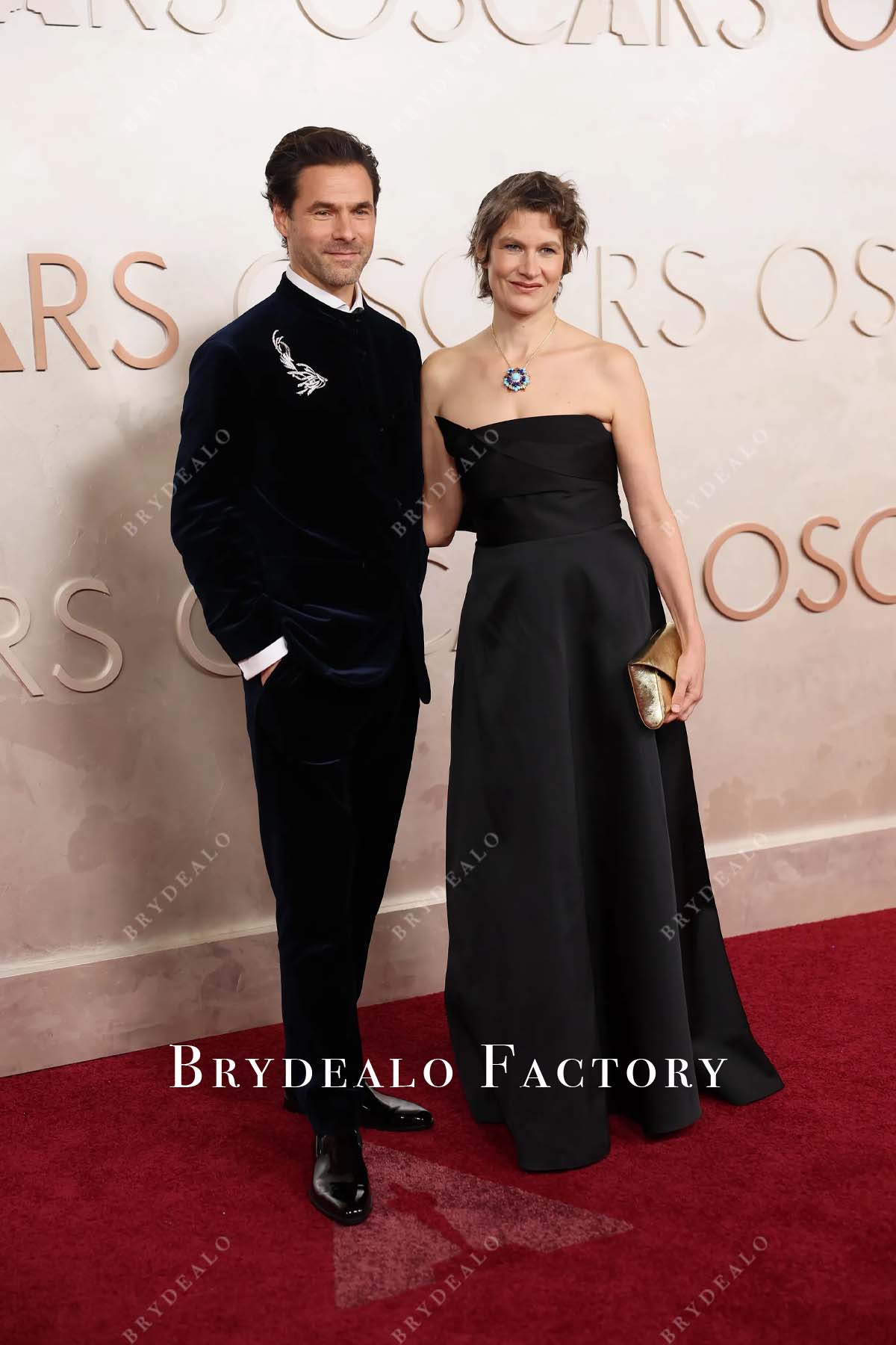 Camille Dalmais 2025 Oscars red carpet strapless prom dress