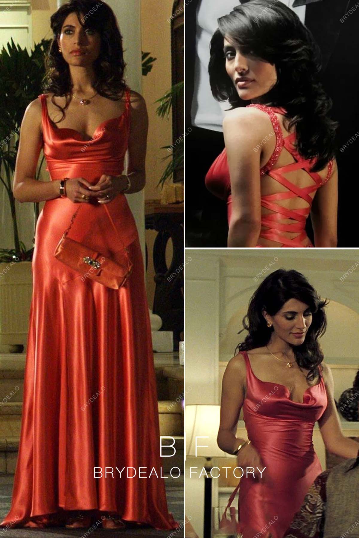 Caterina Murino Watermelon Sleeveless Low Back Long Evening Dress
