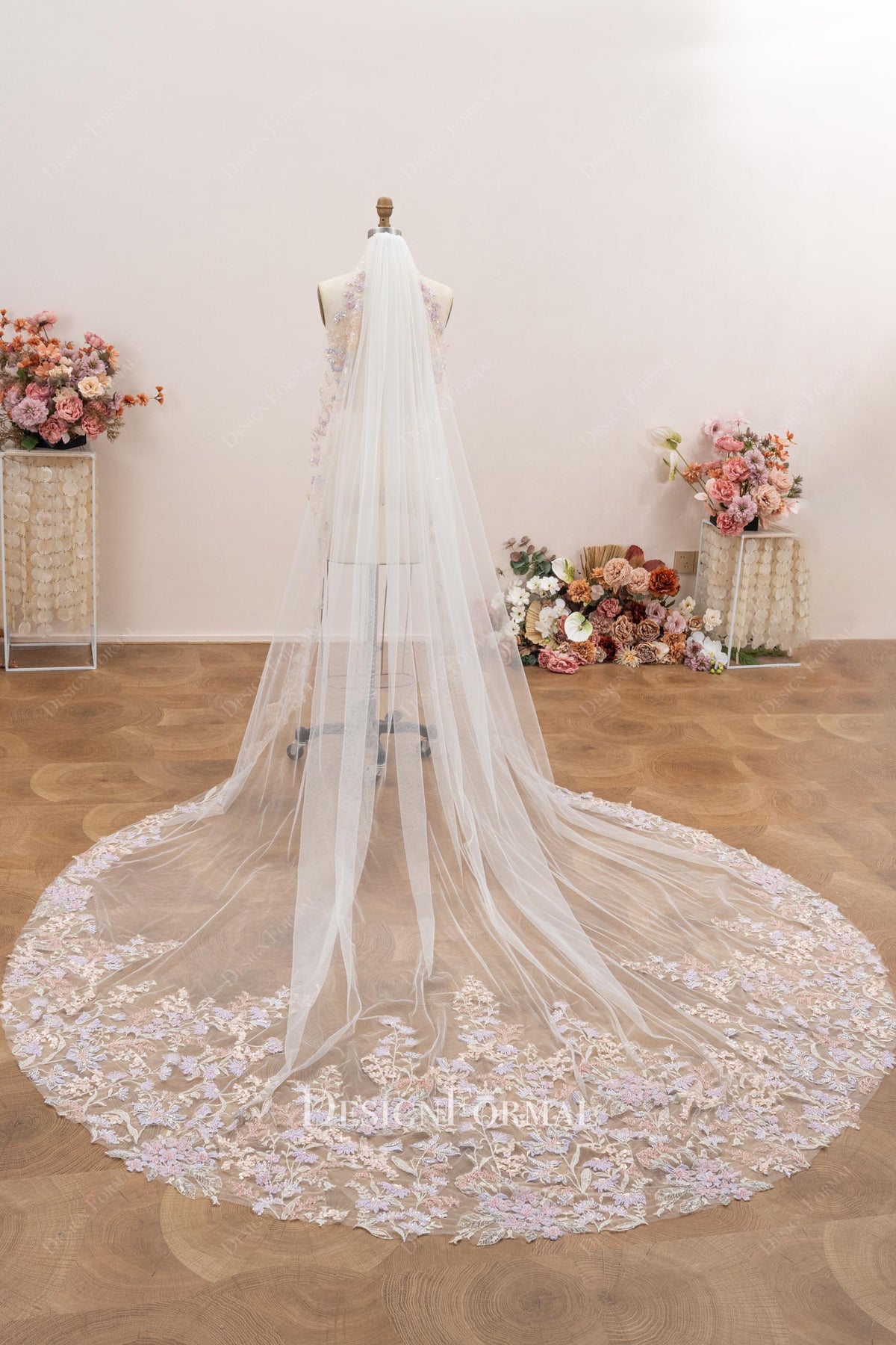 cathedral length beaded lace bridal veil