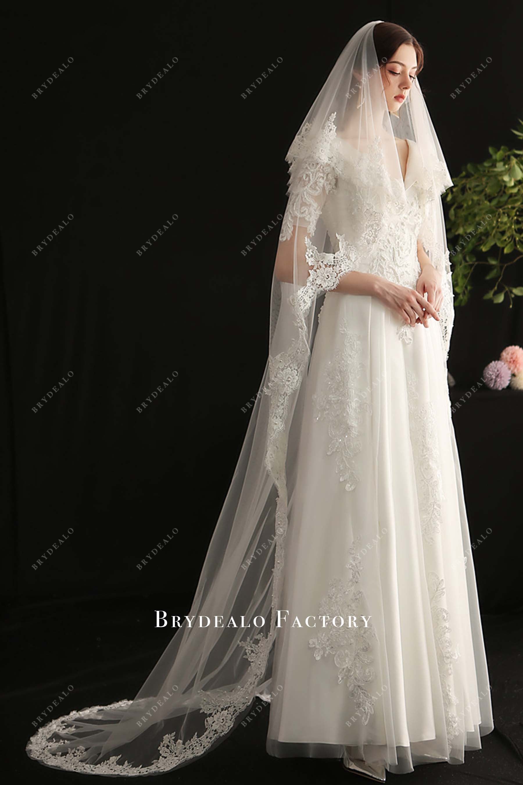 chapel length bridal veil