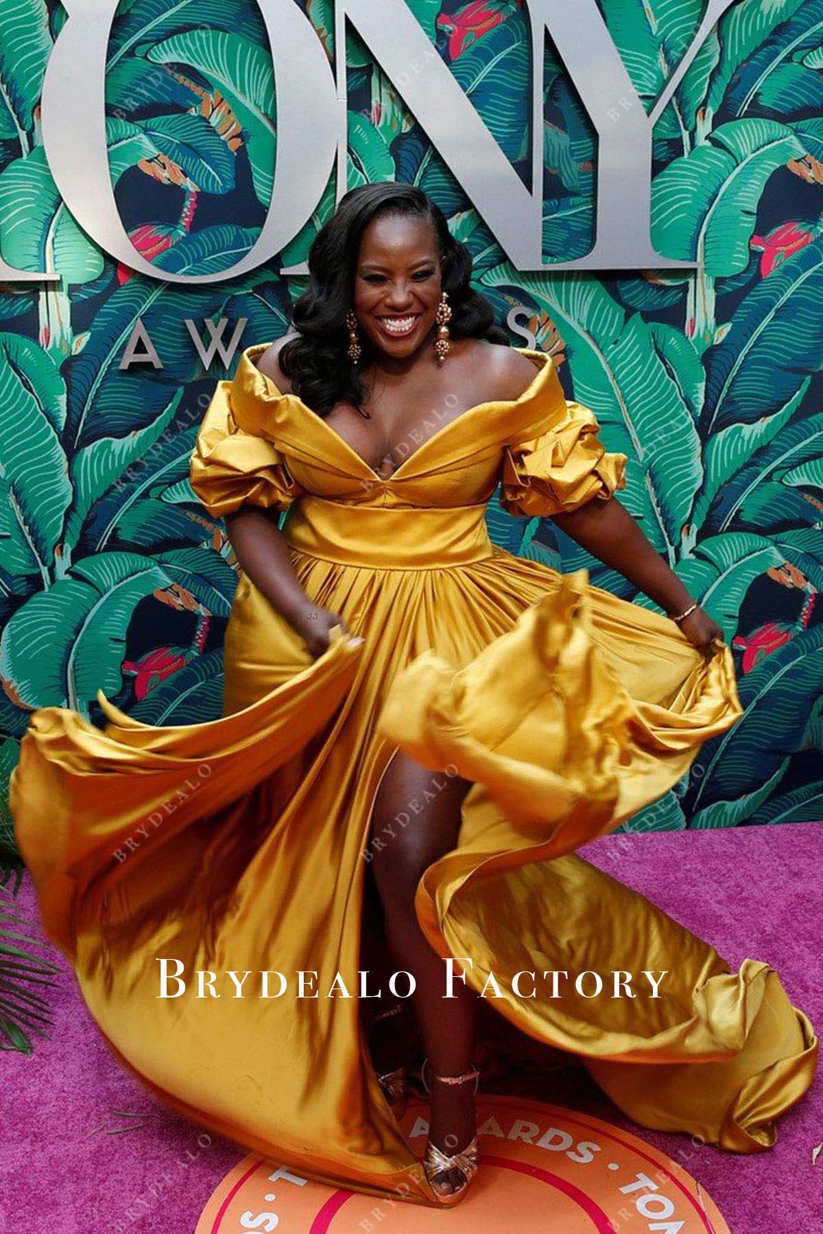 Crystal Lucas Perry off shoulder 2023 tony awards dress