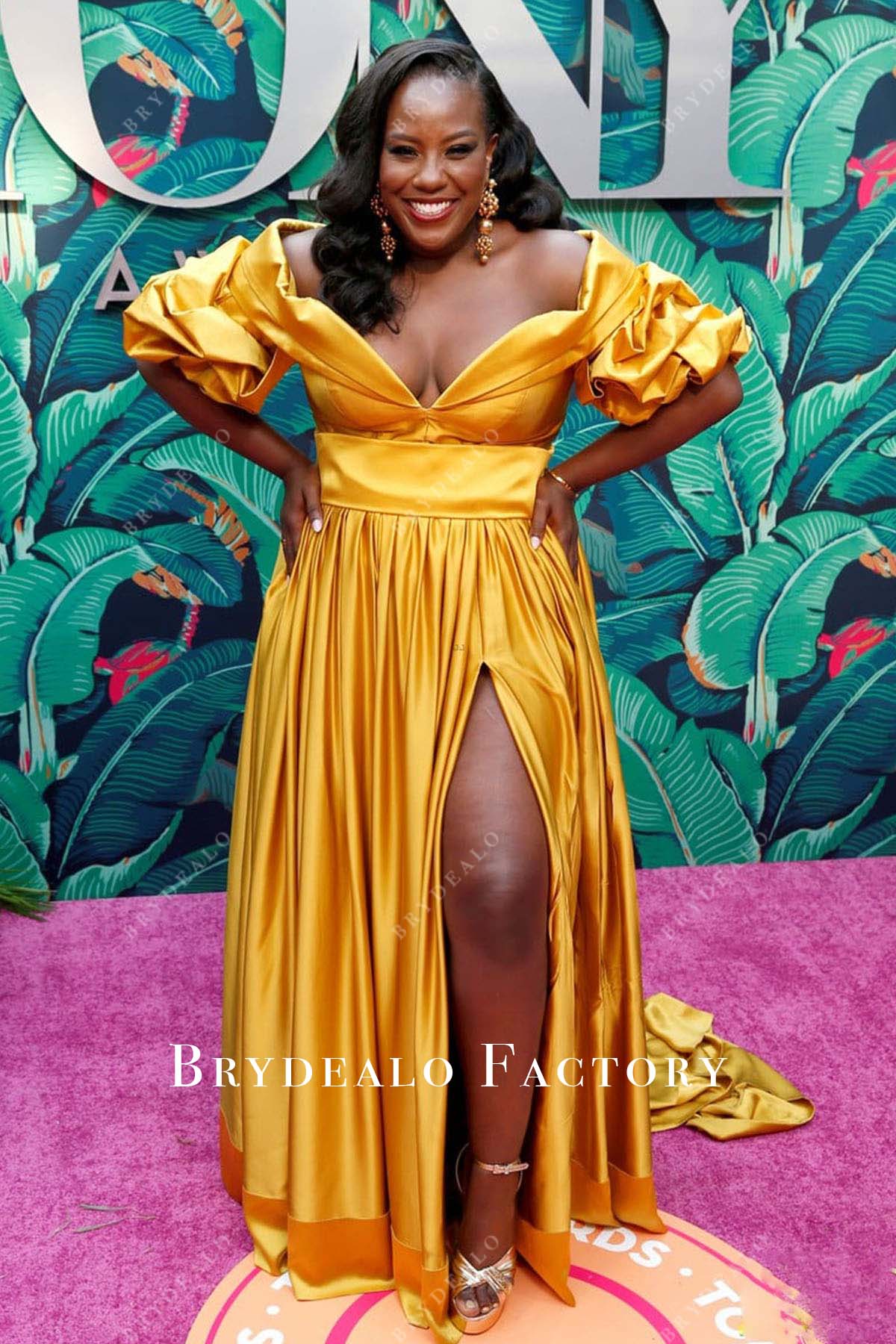 Crystal Lucas Perry 2023 tony awards yellow dress