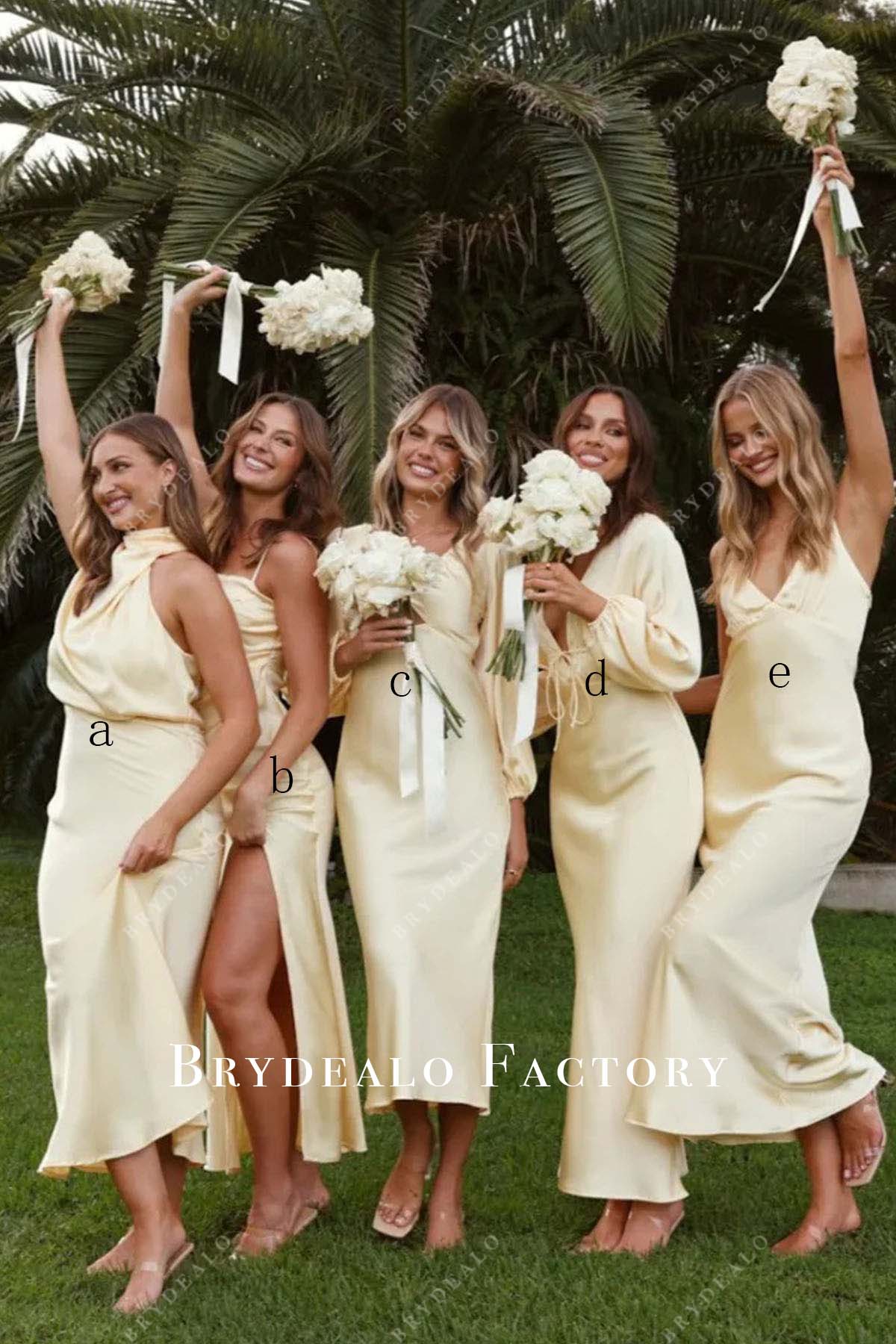 Daffodil Fit and Flare Ankle-Length Mismatched Bridesmaid Dresses, Dress C Daffodil Fit and Flare Ankle-Length Mismatched Bridesmaid Dresses, Dress C