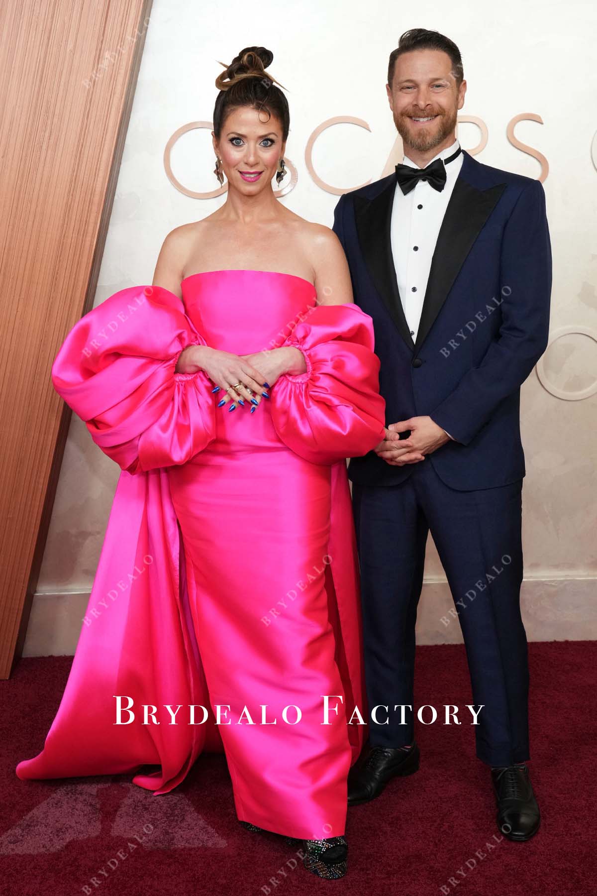 Danya Solomon detachable sleeves 2025 Oscars red carpet dress