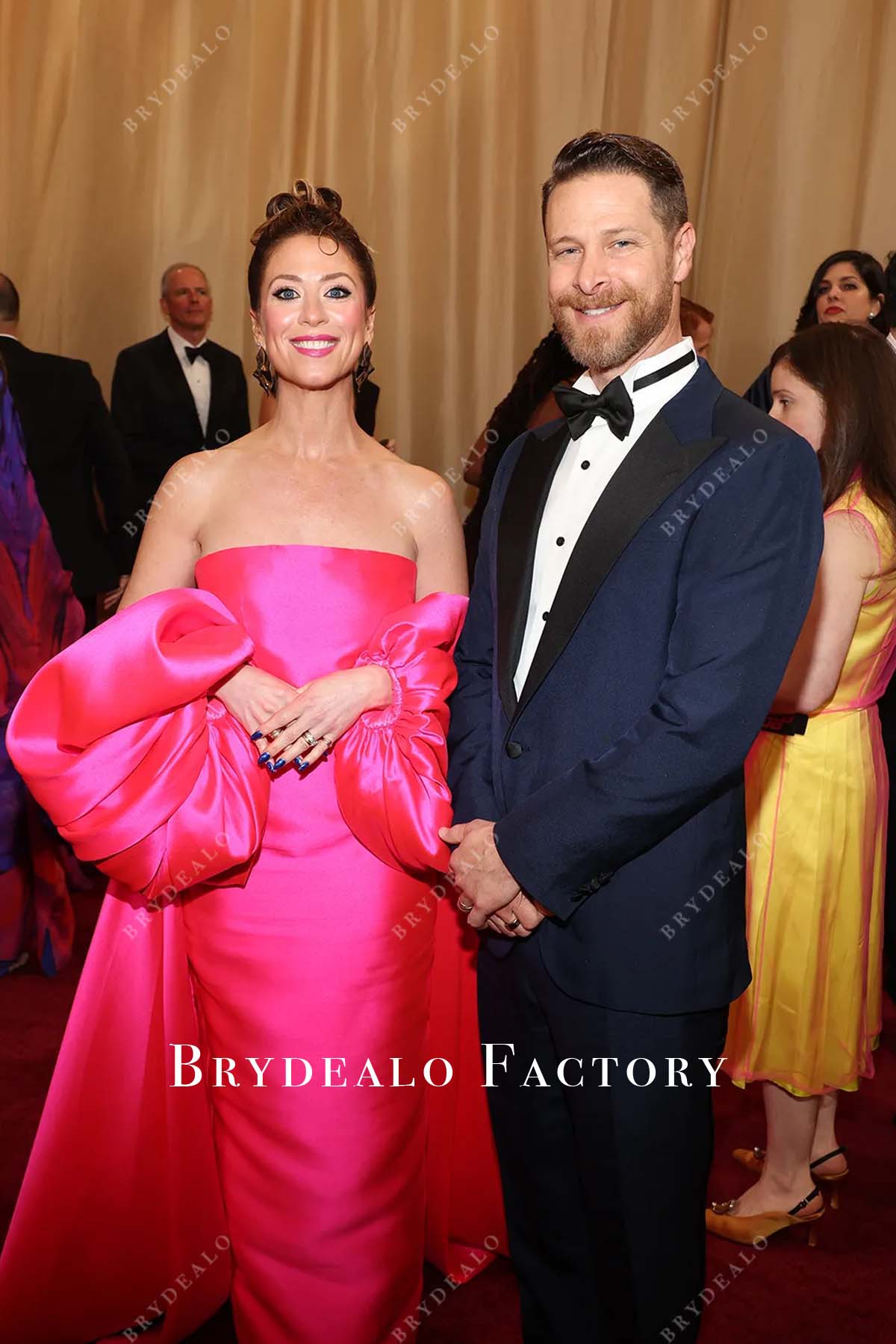 Danya Solomon hot pink strapless 2025 Oscars red carpet dress