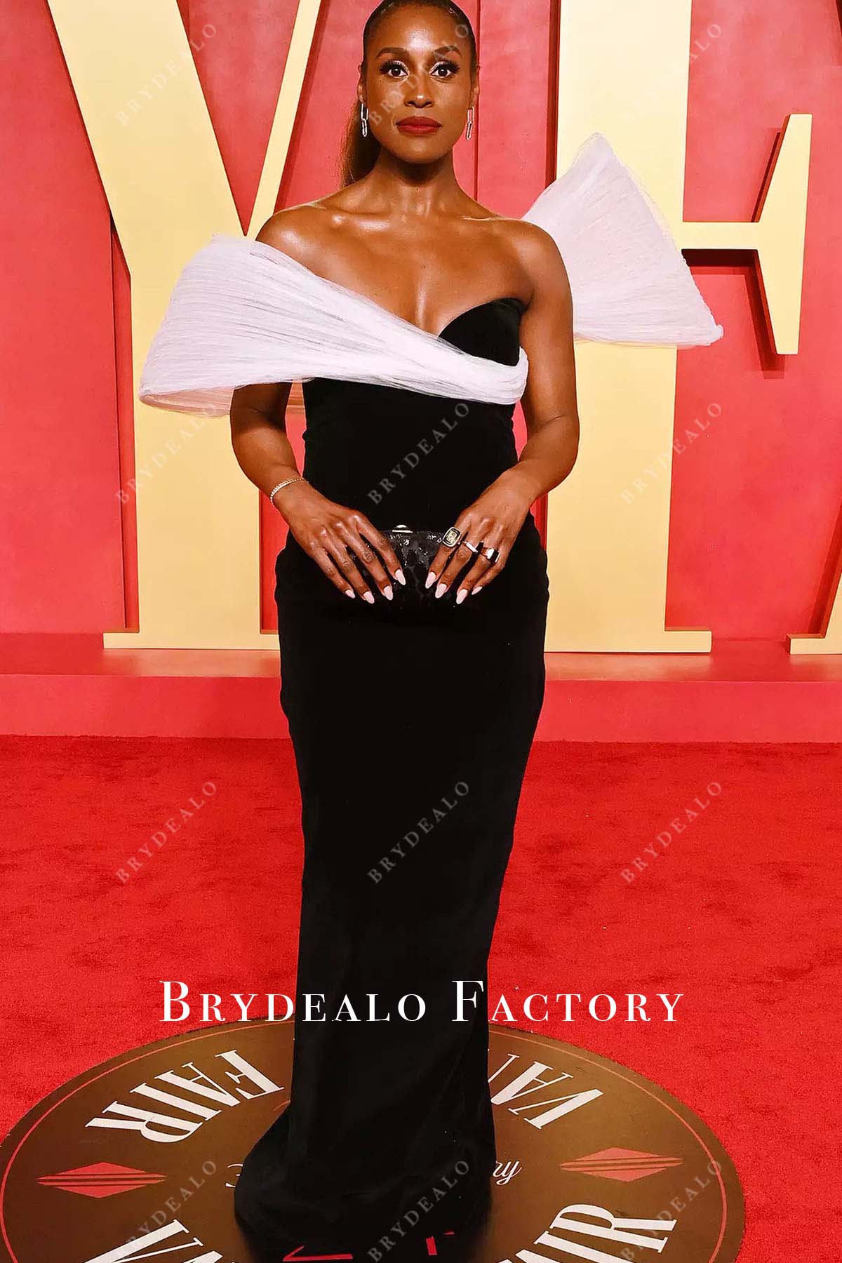 Issa Rae White Black Strapless 2024 Oscars After Party Dress