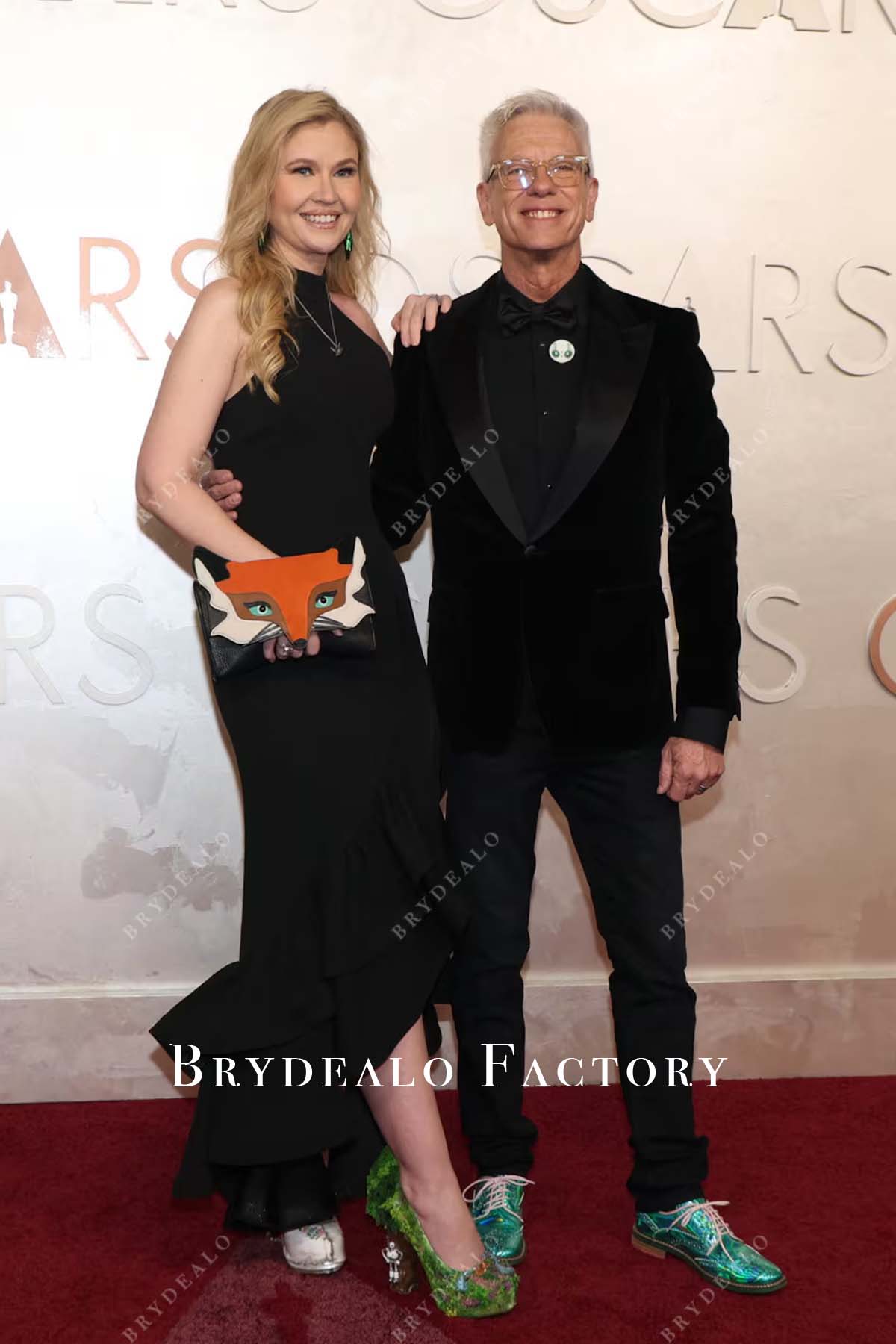 Jessica Steele-Sanders black halter 2025 Oscars red carpet dress