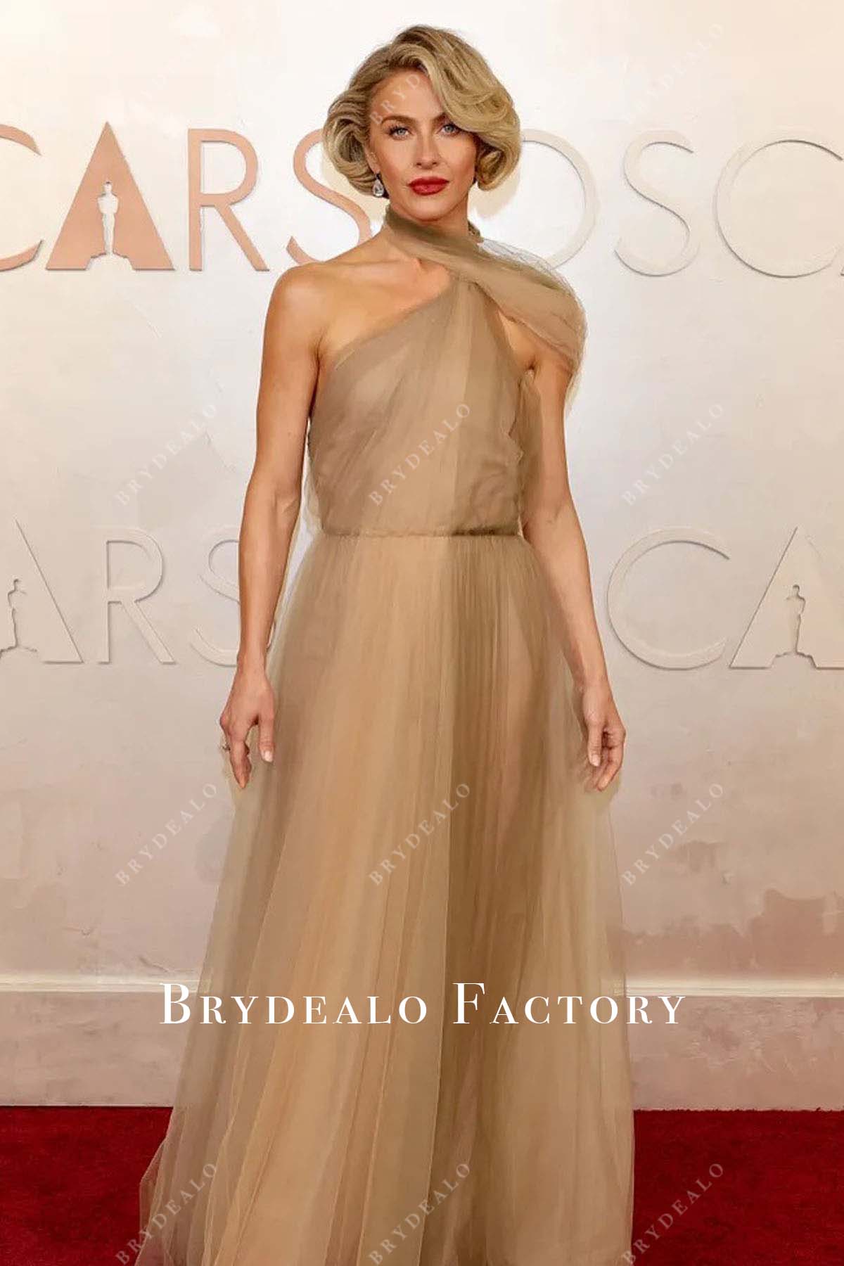 Julianne Hough ombre a line 2025 Oscars red carpet dress