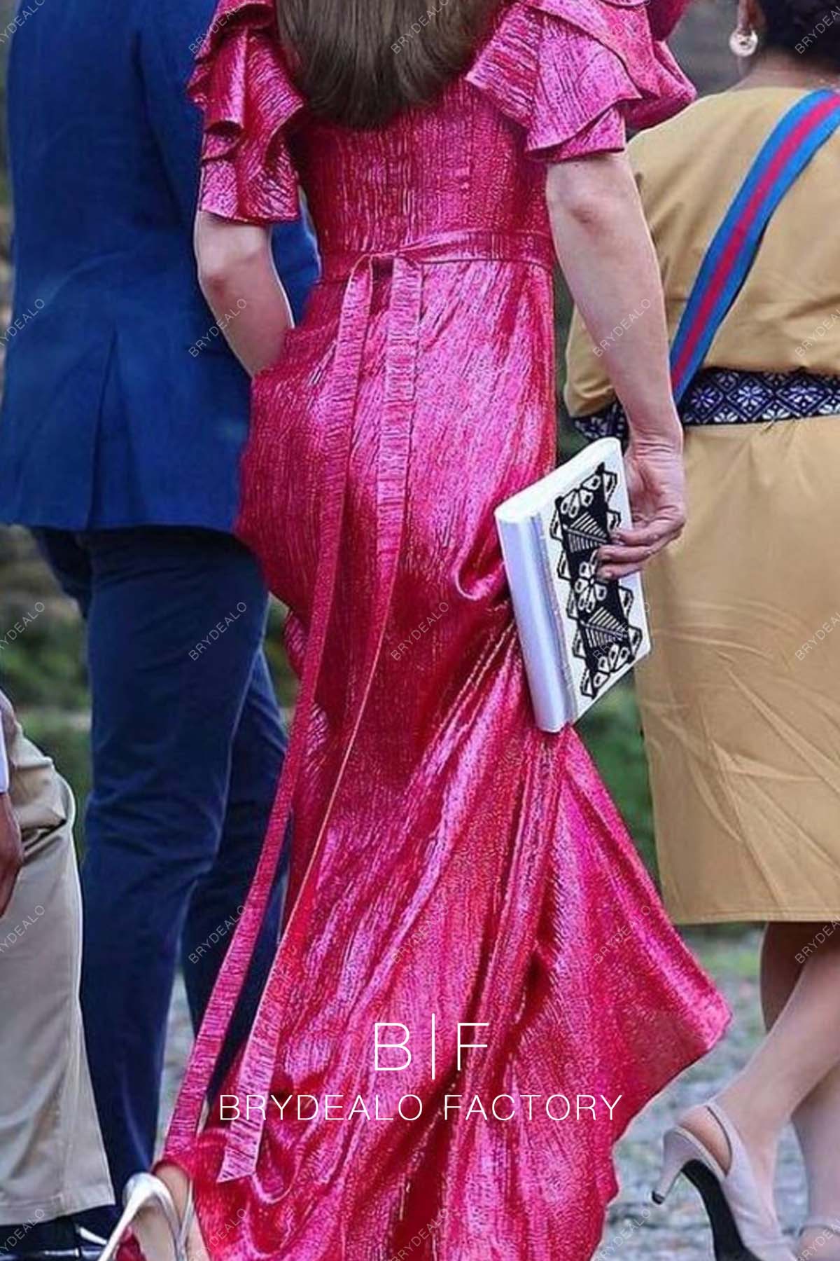 Kate Middleton Hot Pink Sequin Evening Celebs Dress