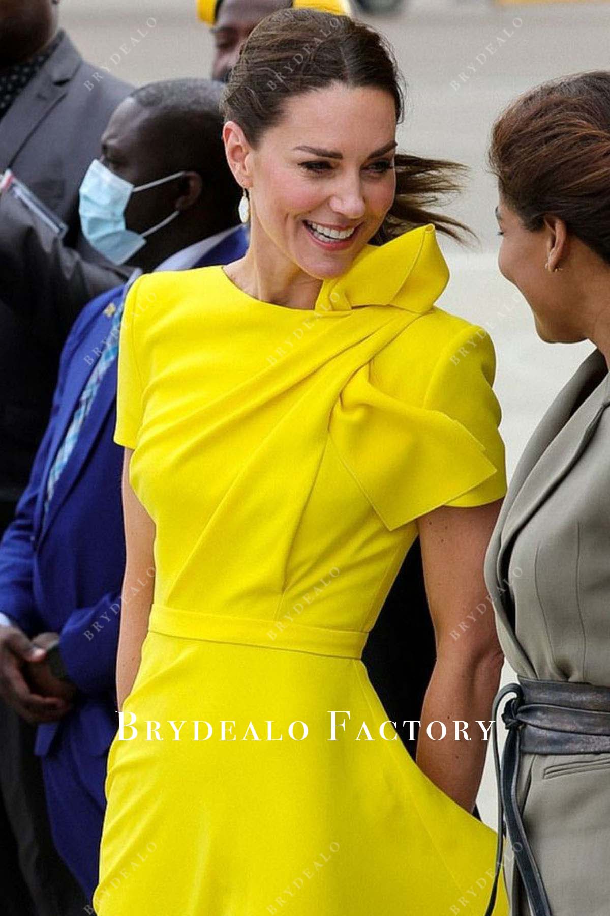 yellow kate middleton dress Kate Middleton Yellow Tea Length Dress Wimbledon Final 2022