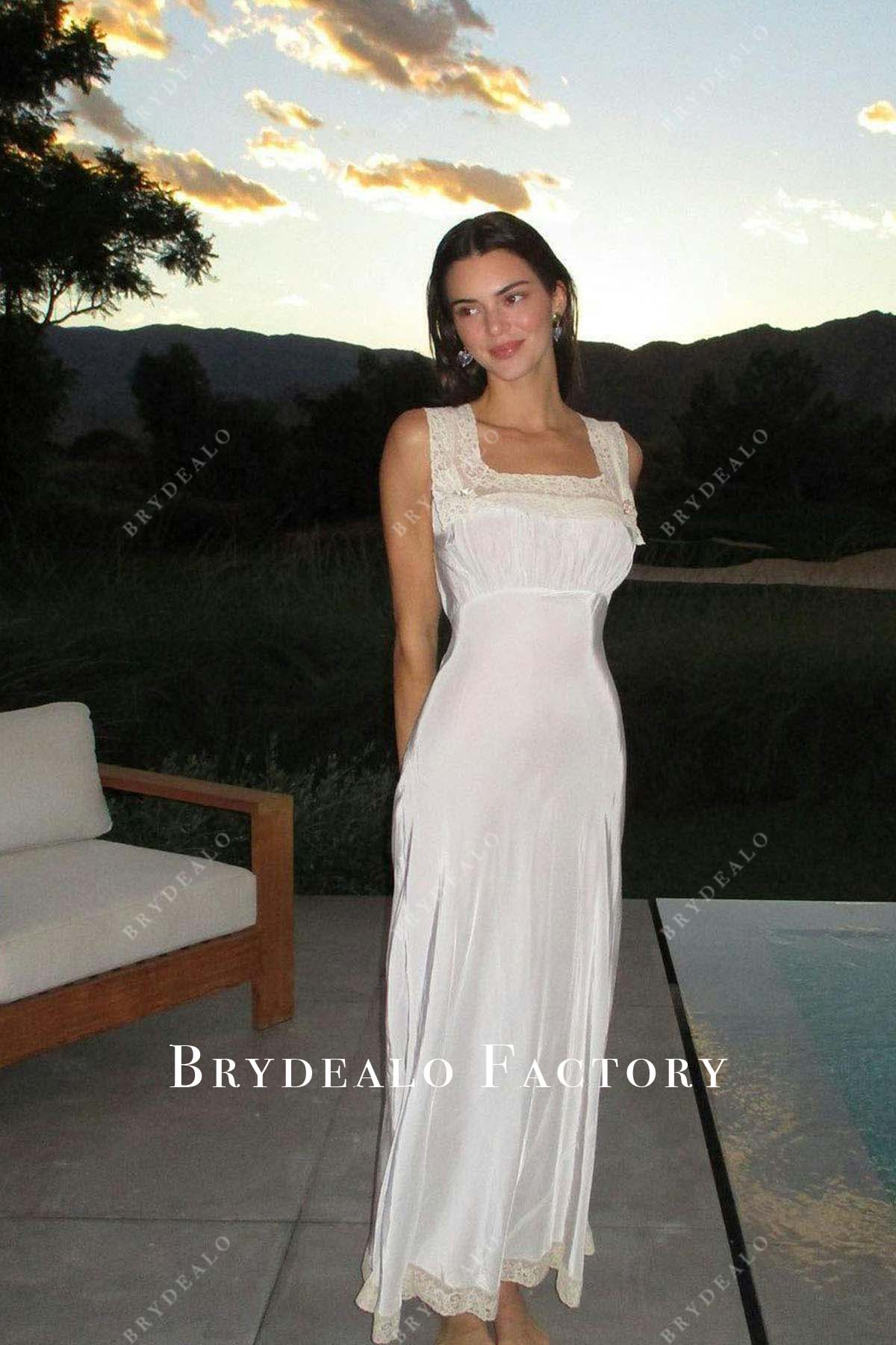 Kendall jenner White A-Line Ankle Length 2022 Birthday Party Dress Kendall jenner White A-Line Ankle Length 2022 Birthday Party Dress