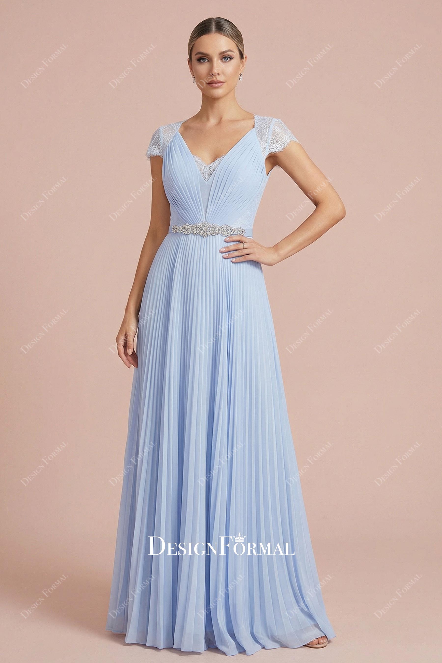 lavender chiffon evening dress