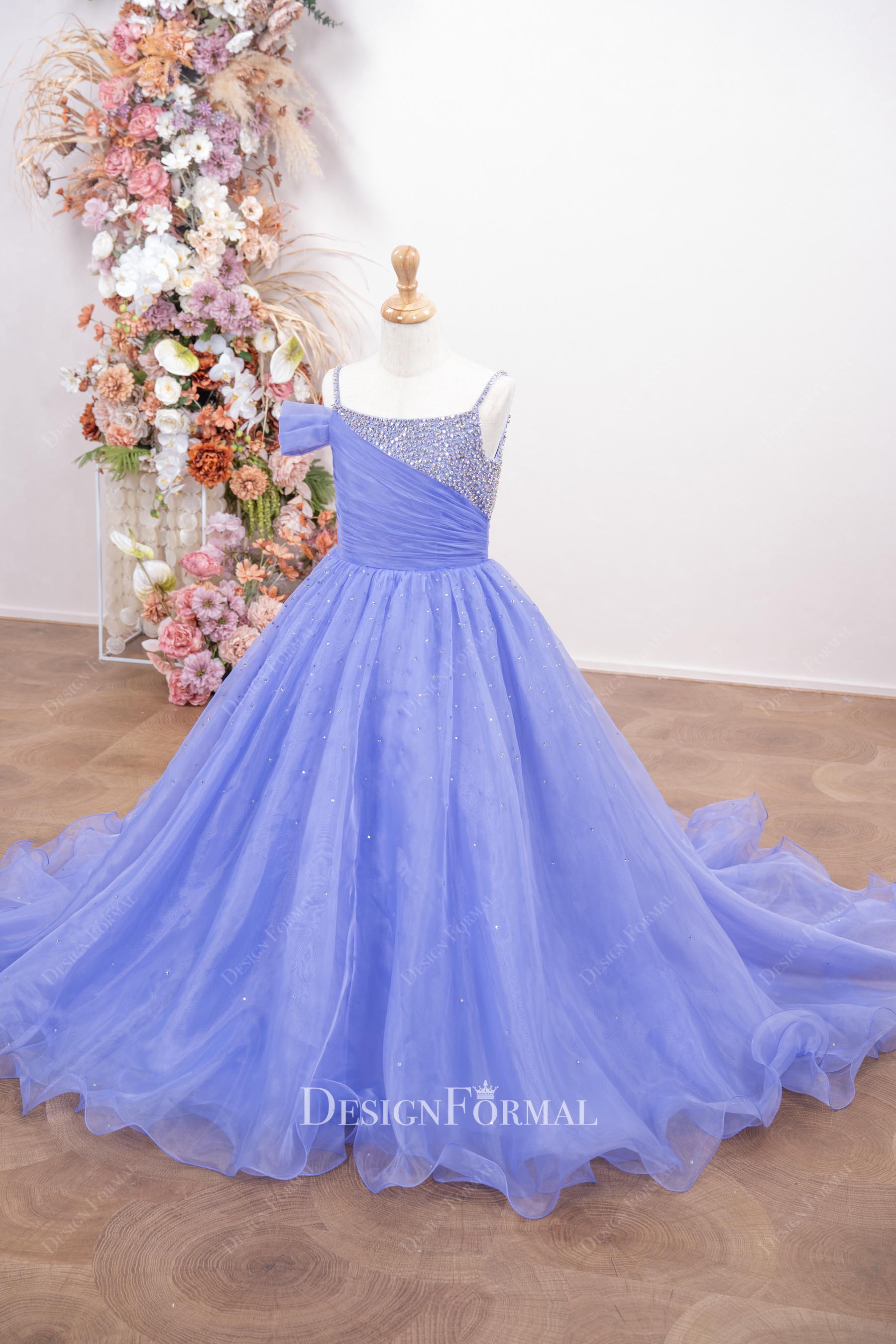 lavender organza a line pageant dress