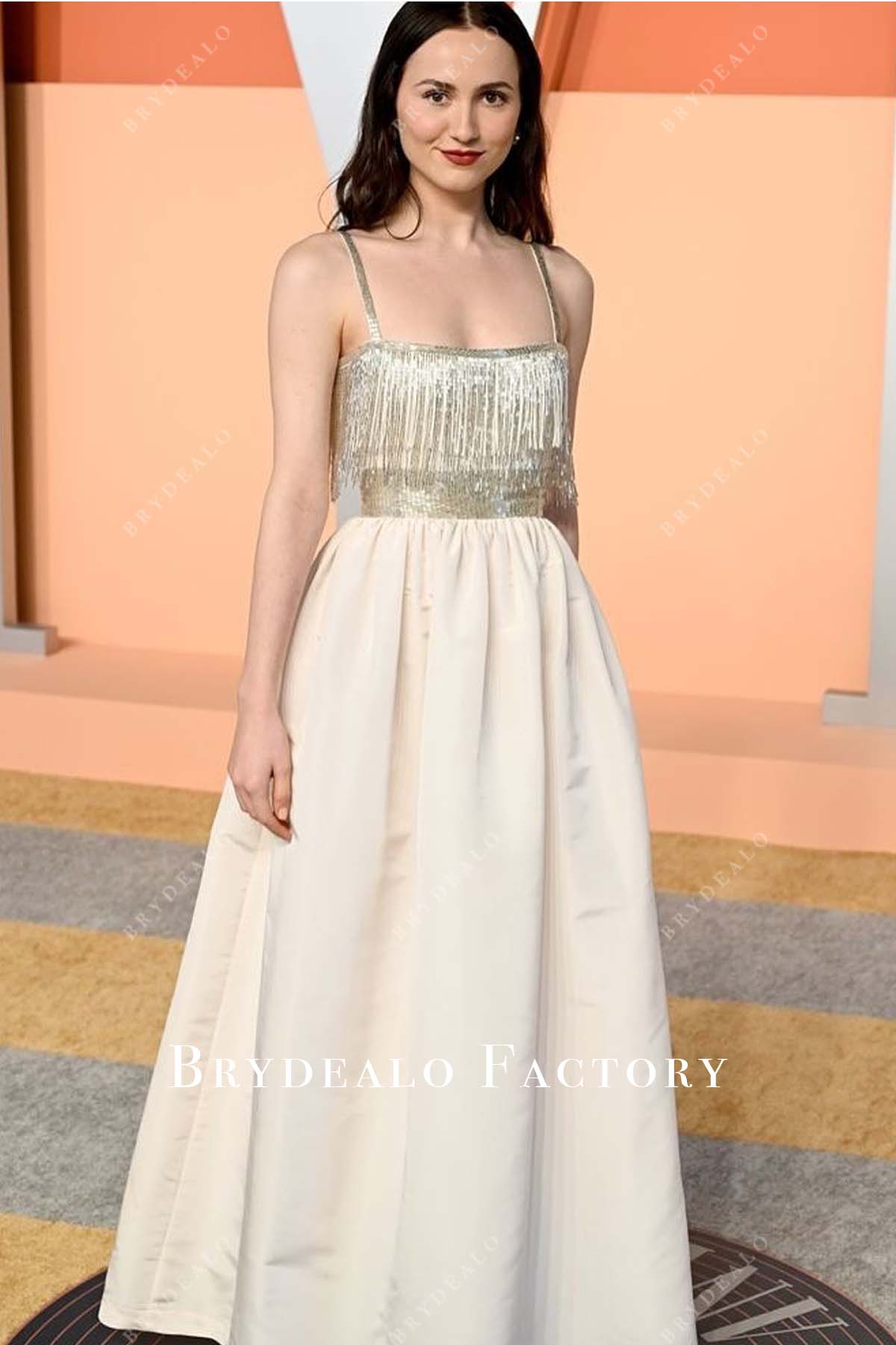 Maude Apatow square neck 2025 vanity fair party dress