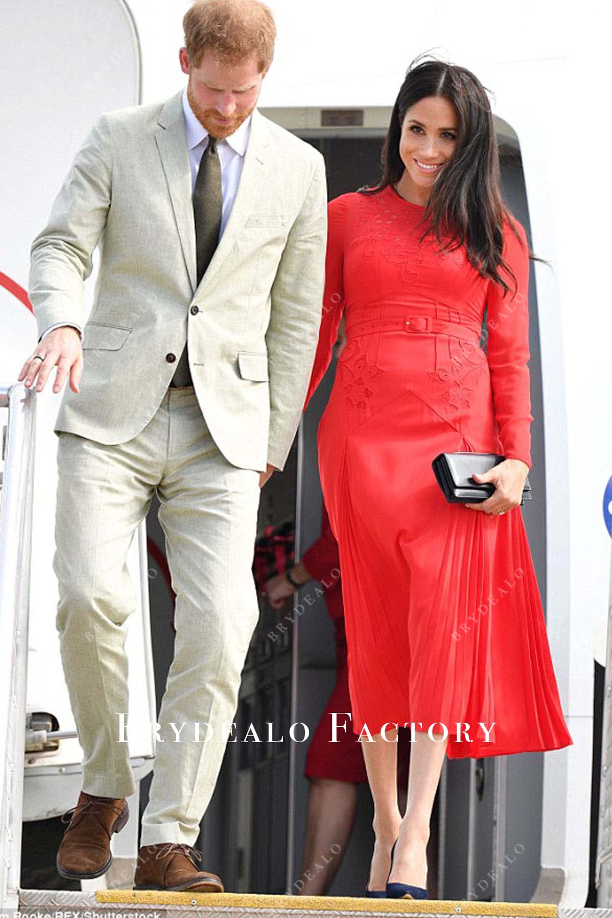 Meghan Markle Royal Tour 2018 Red Dress Meghan Markle Royal Tour 2018 Red Dress