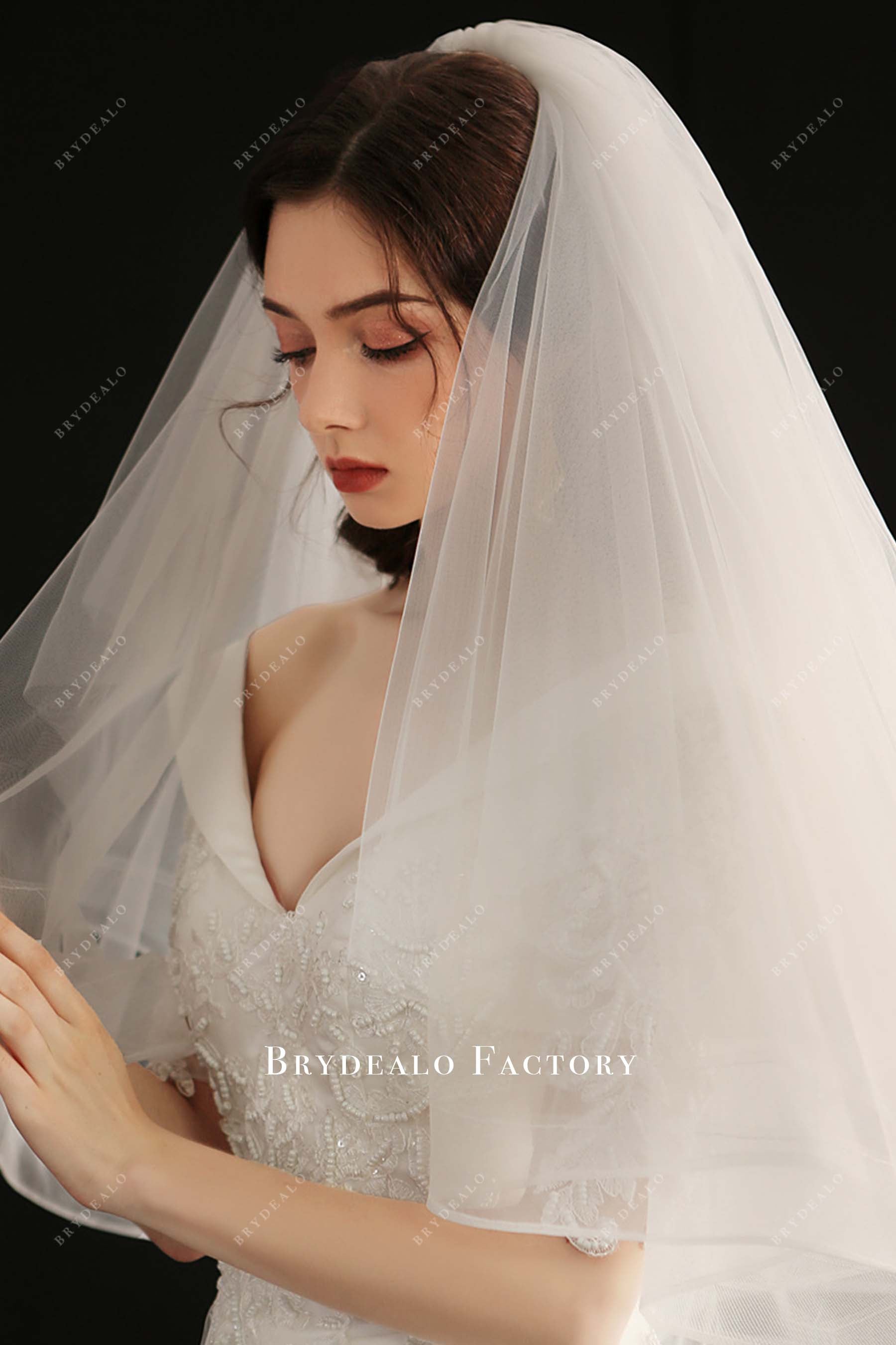 multi layer tulle bridal veil