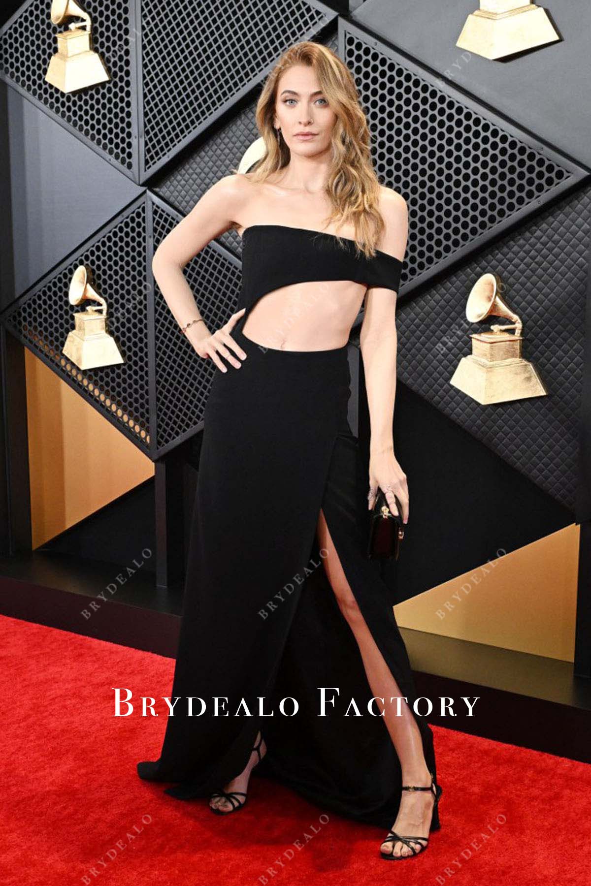Paris Jackson Black 2024 Grammys Strapless Red Carpet Dress