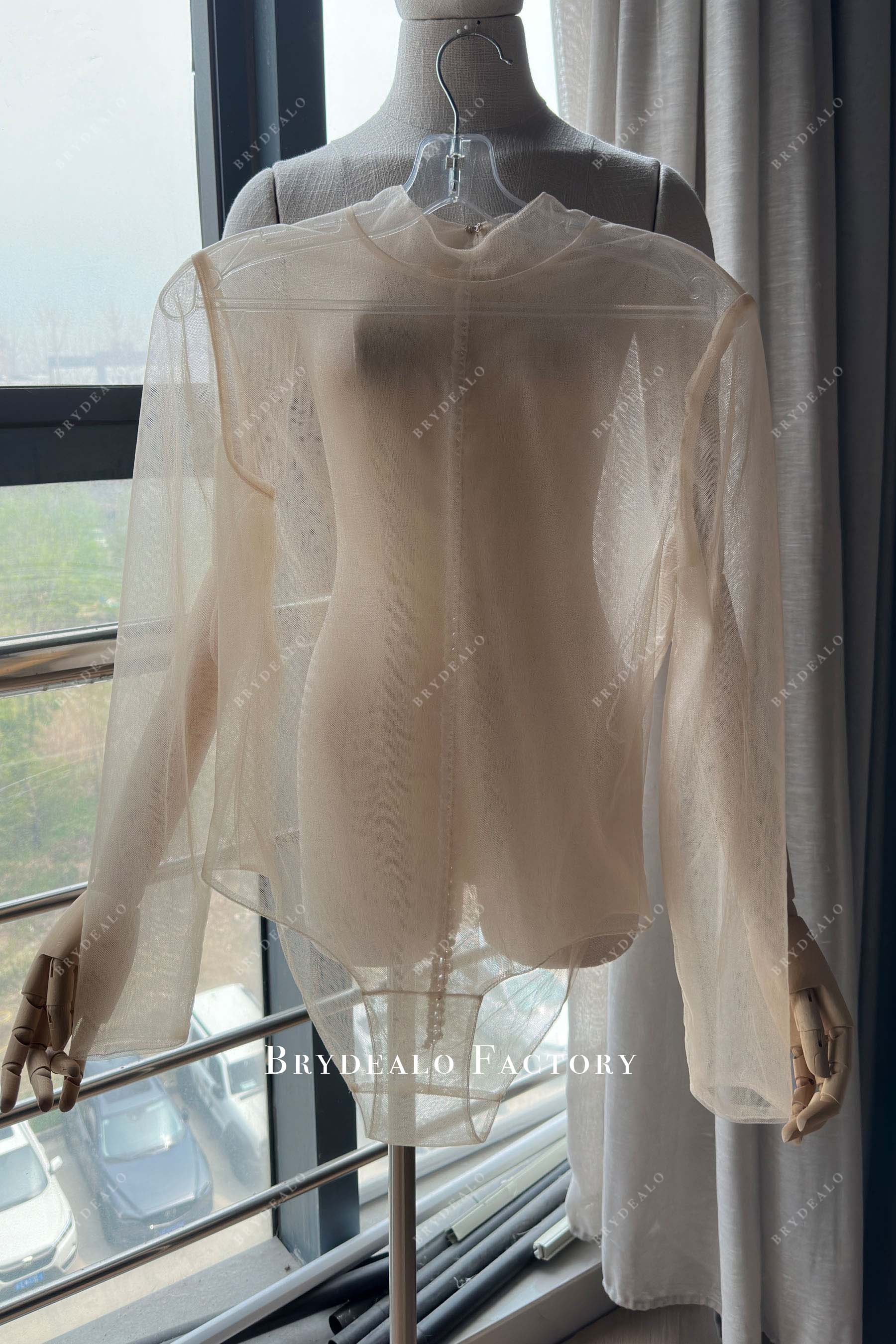 pearl pink see through bodysuit