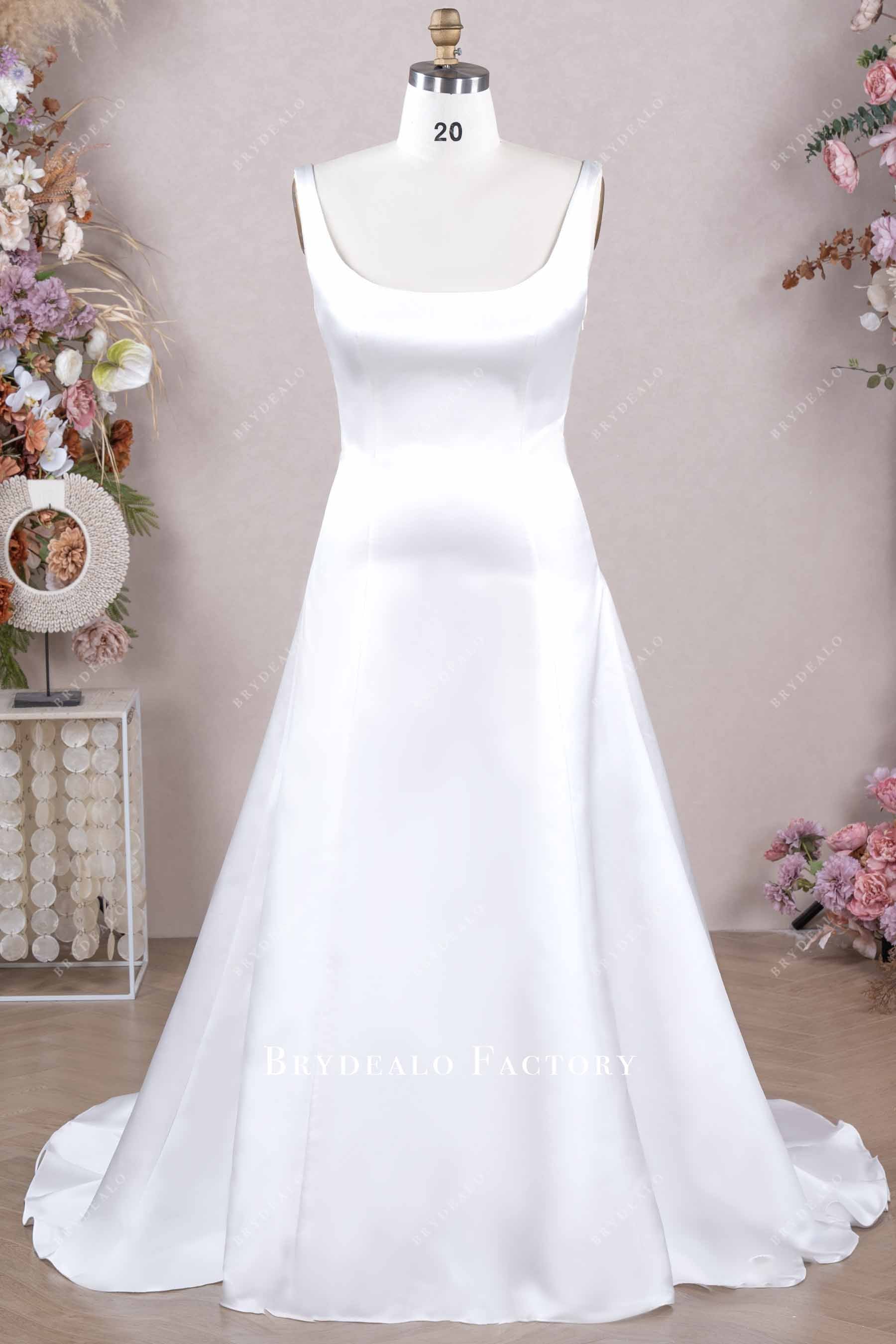 plus size white satin wedding dress