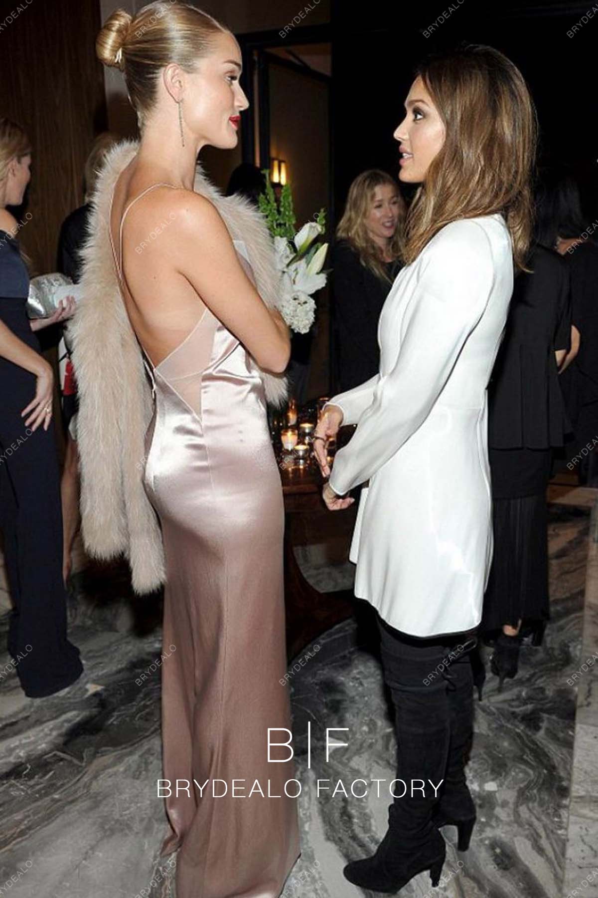 Rosie Huntington-Whiteley Backless Dress Galvan For Opening Ceremony Dinner 2016