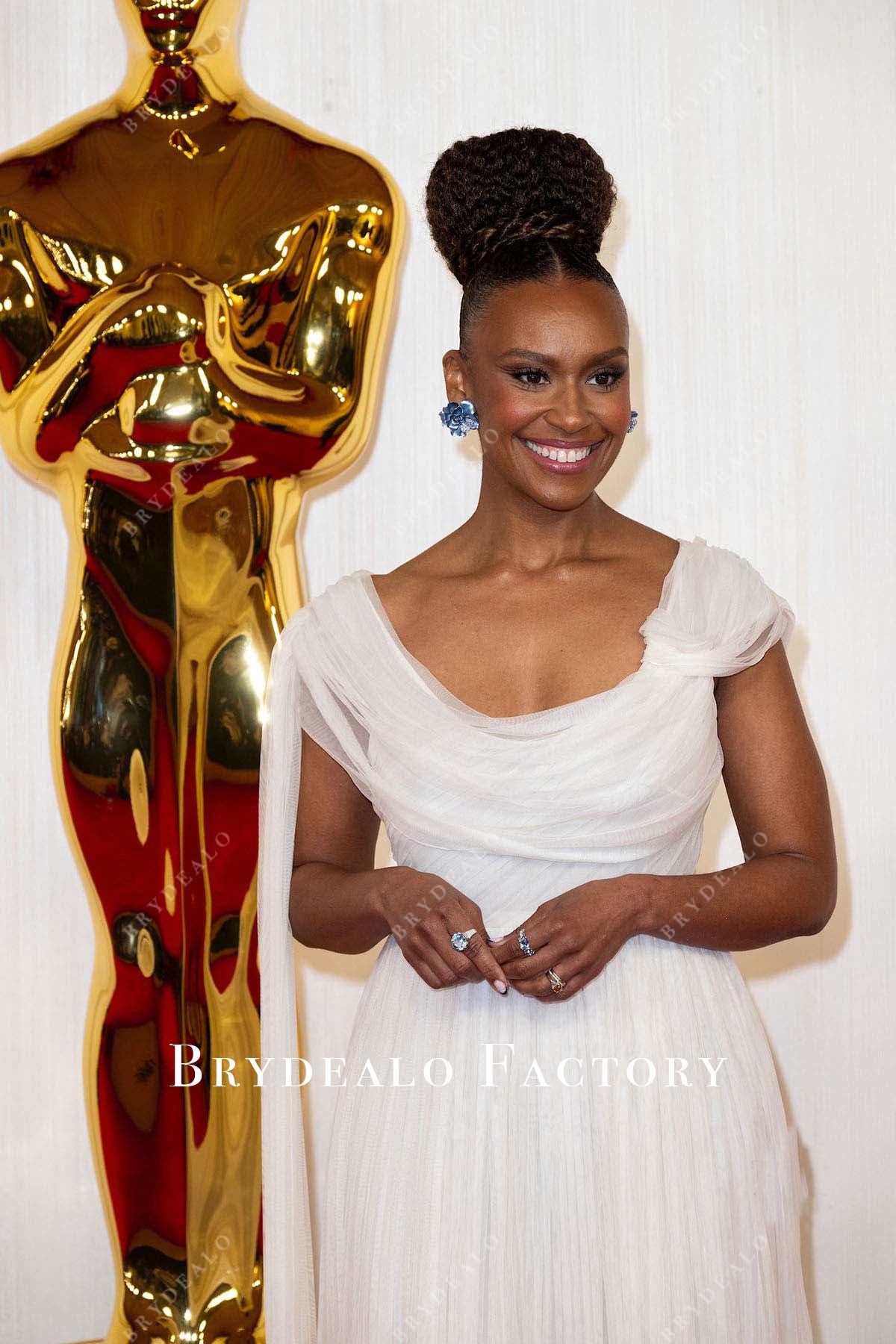 Ryan Michelle Bathe cowl neck dress 2024 Oscars Red Carpet