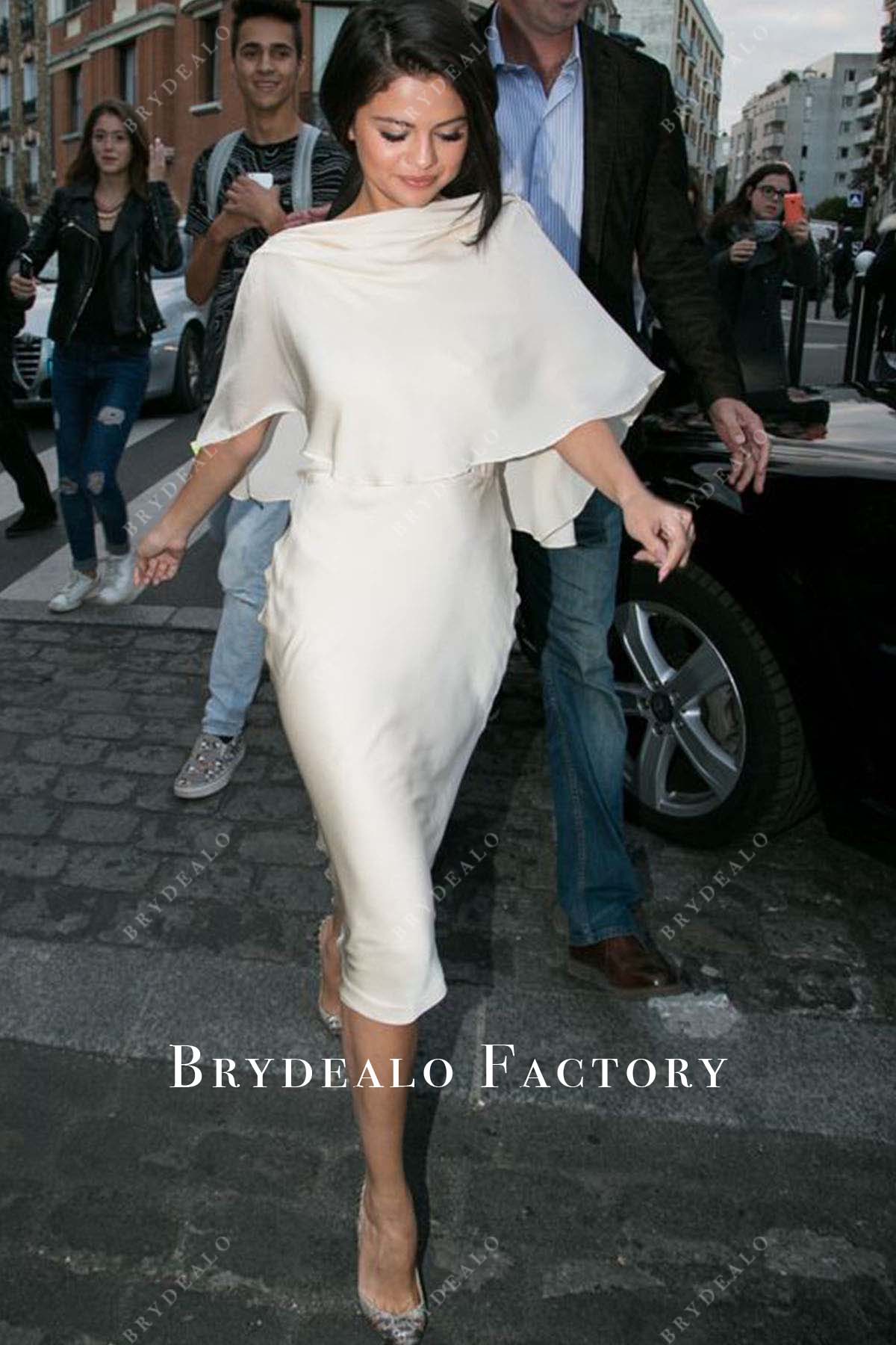 selena gomez short white dress Selena Gomez's Bedazzled White Micro Mini Dress Is So Bridal