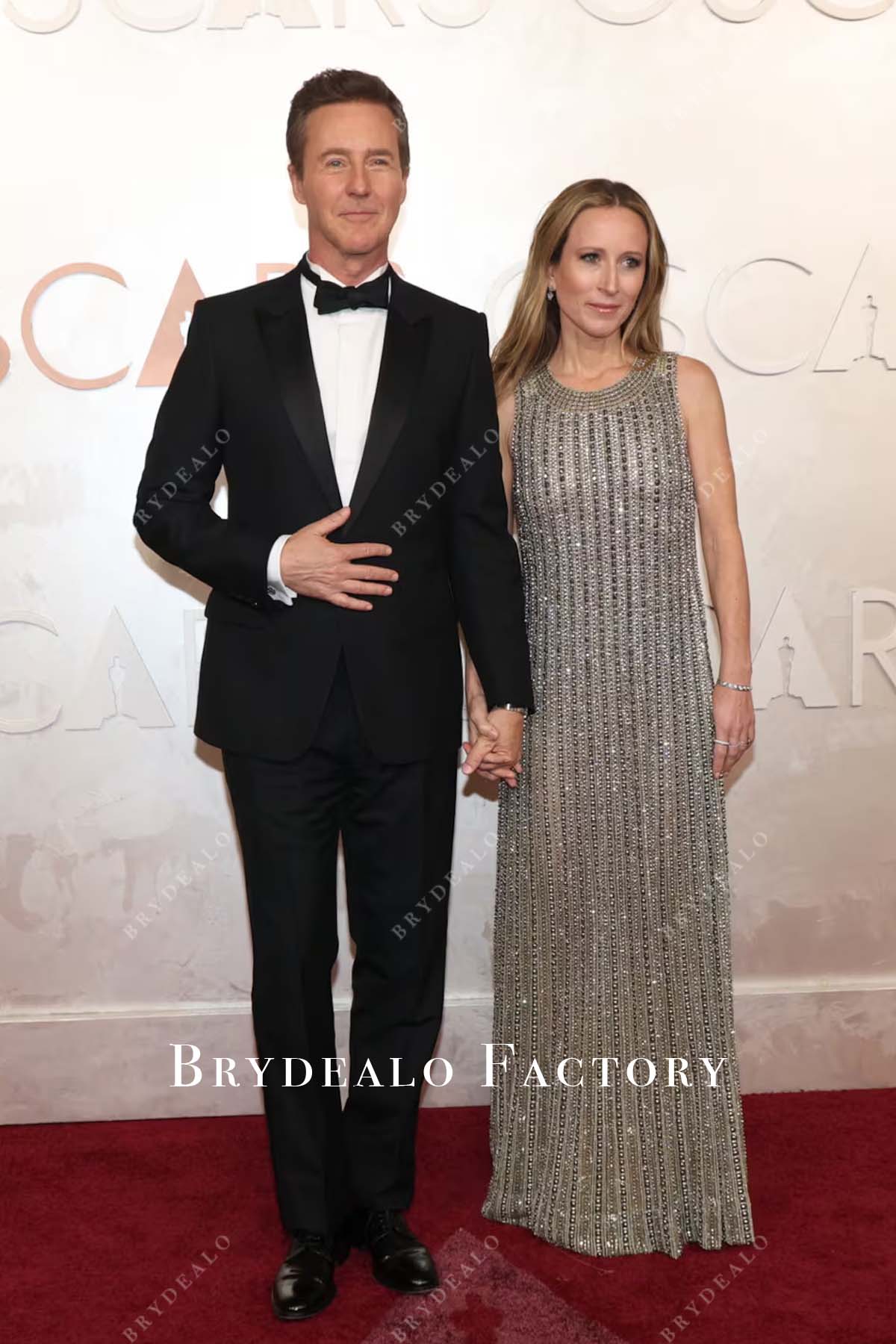 Shauna Robertson beaded 2025 Oscars red carpet prom dress