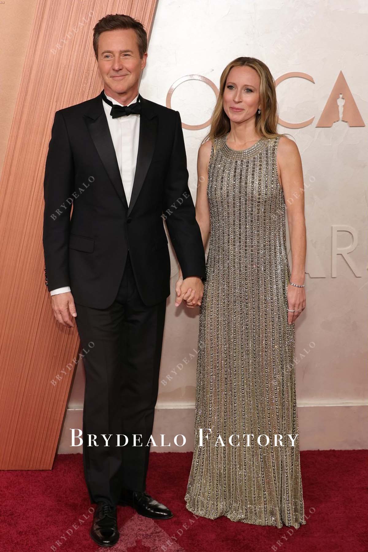 Shauna Robertson grey 2025 Oscars red carpet floor length dress