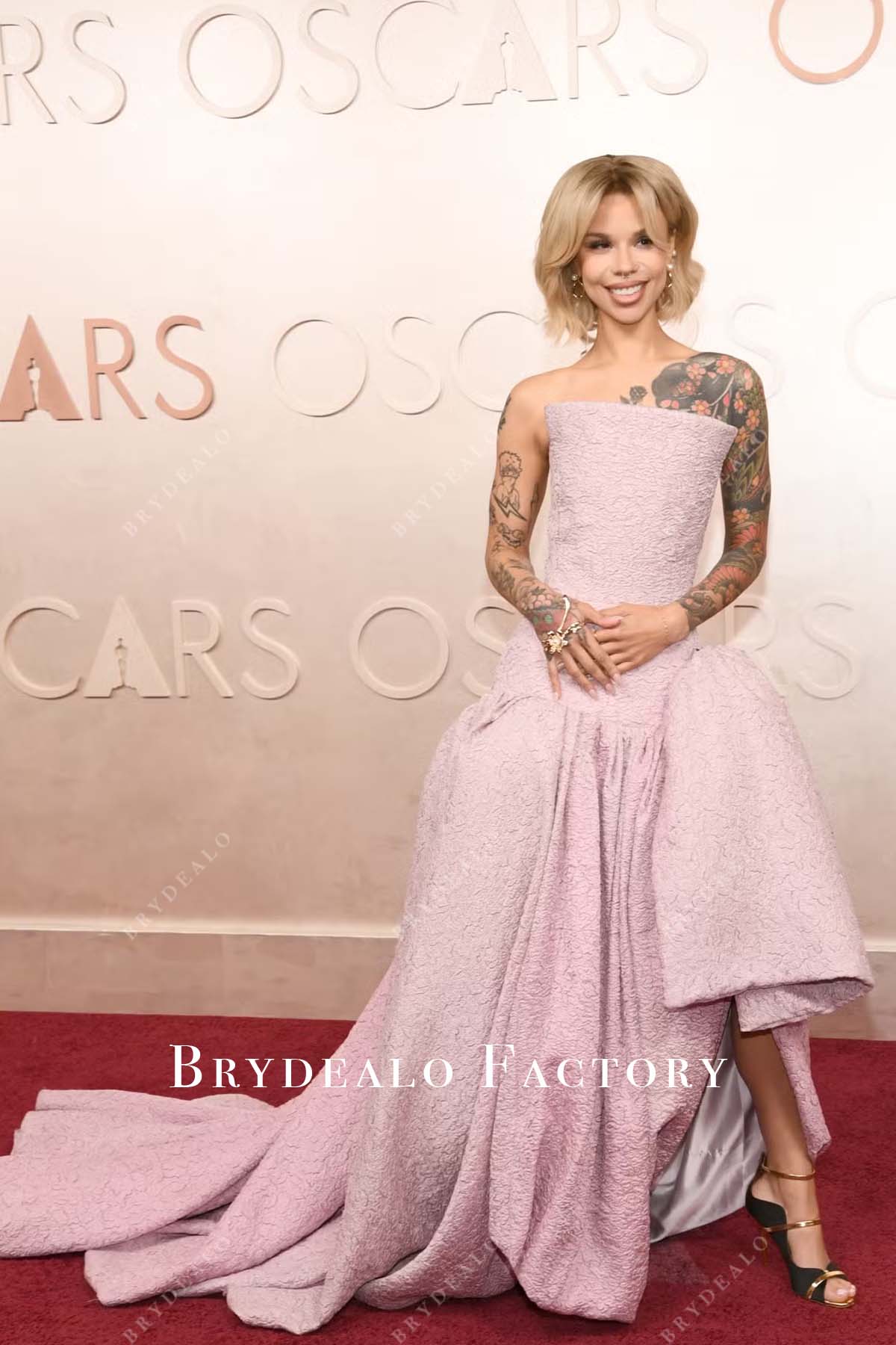 Snitchery lilac straight across 2025 Oscars red carpet dress