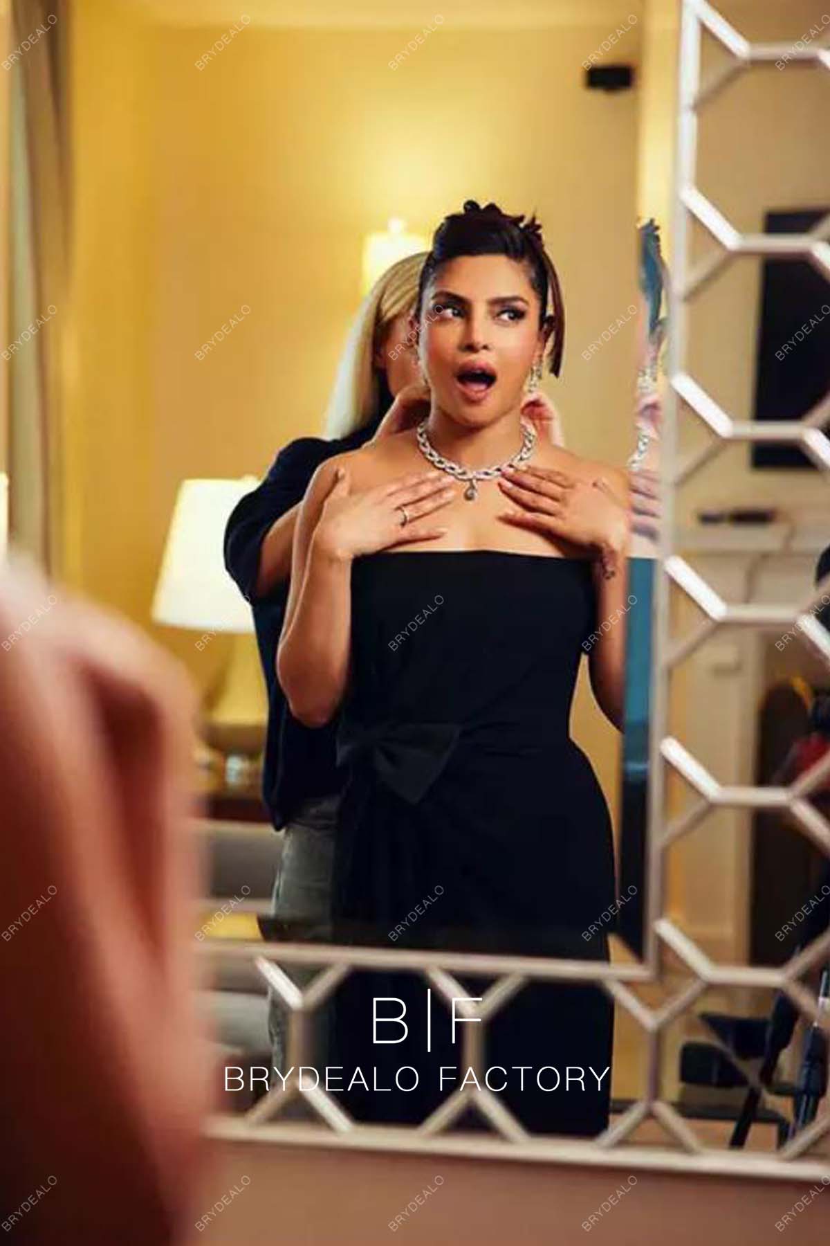 Strapless Black Priyanka Chopra 2023 Dress