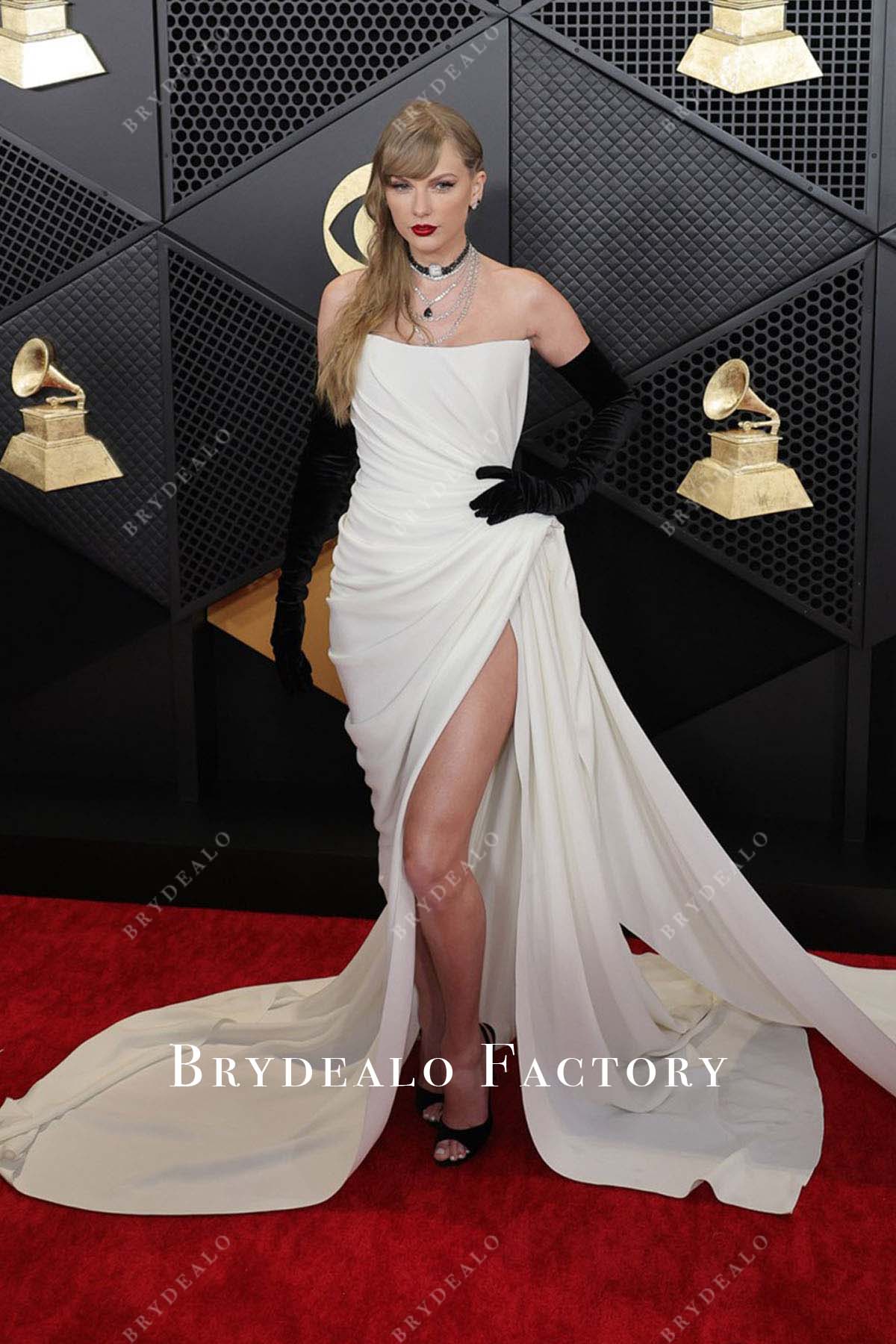 Taylor Swift White Strapless 2024 Grammys Red Carpet Dress Taylor Swift White Strapless 2024 Grammys Red Carpet Dress