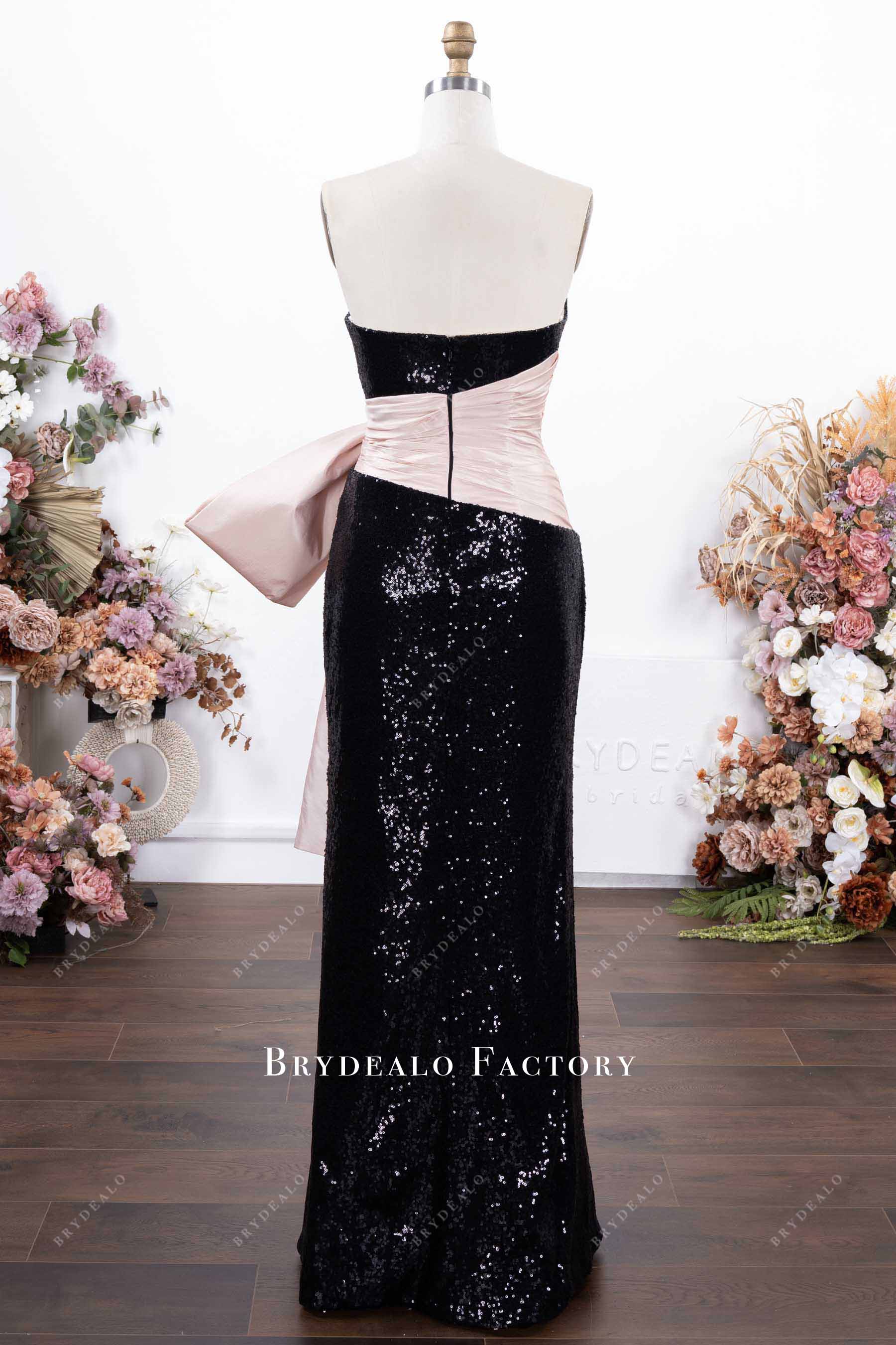 two tone fit flare formal dress