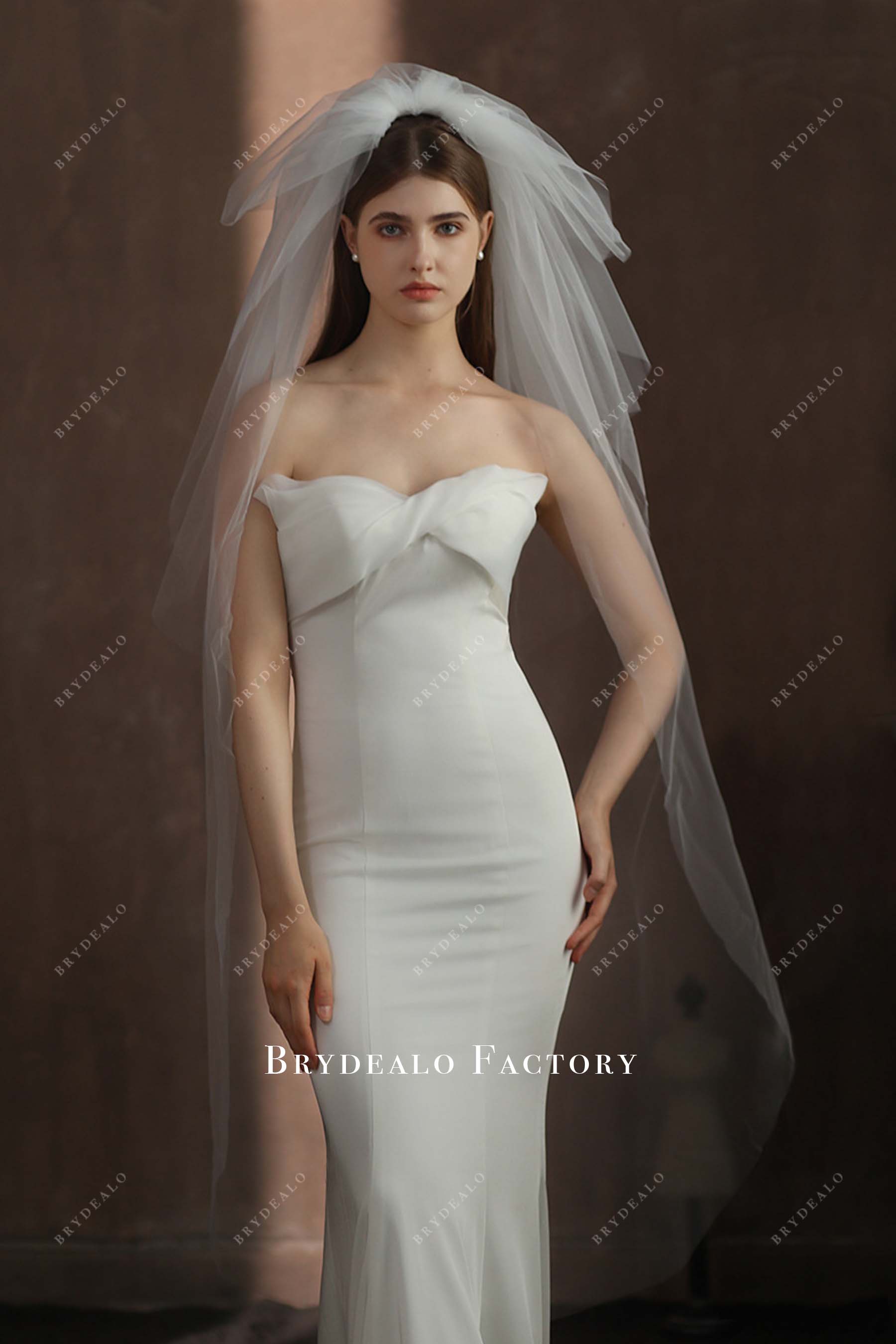 waltz length tulle bridal veil