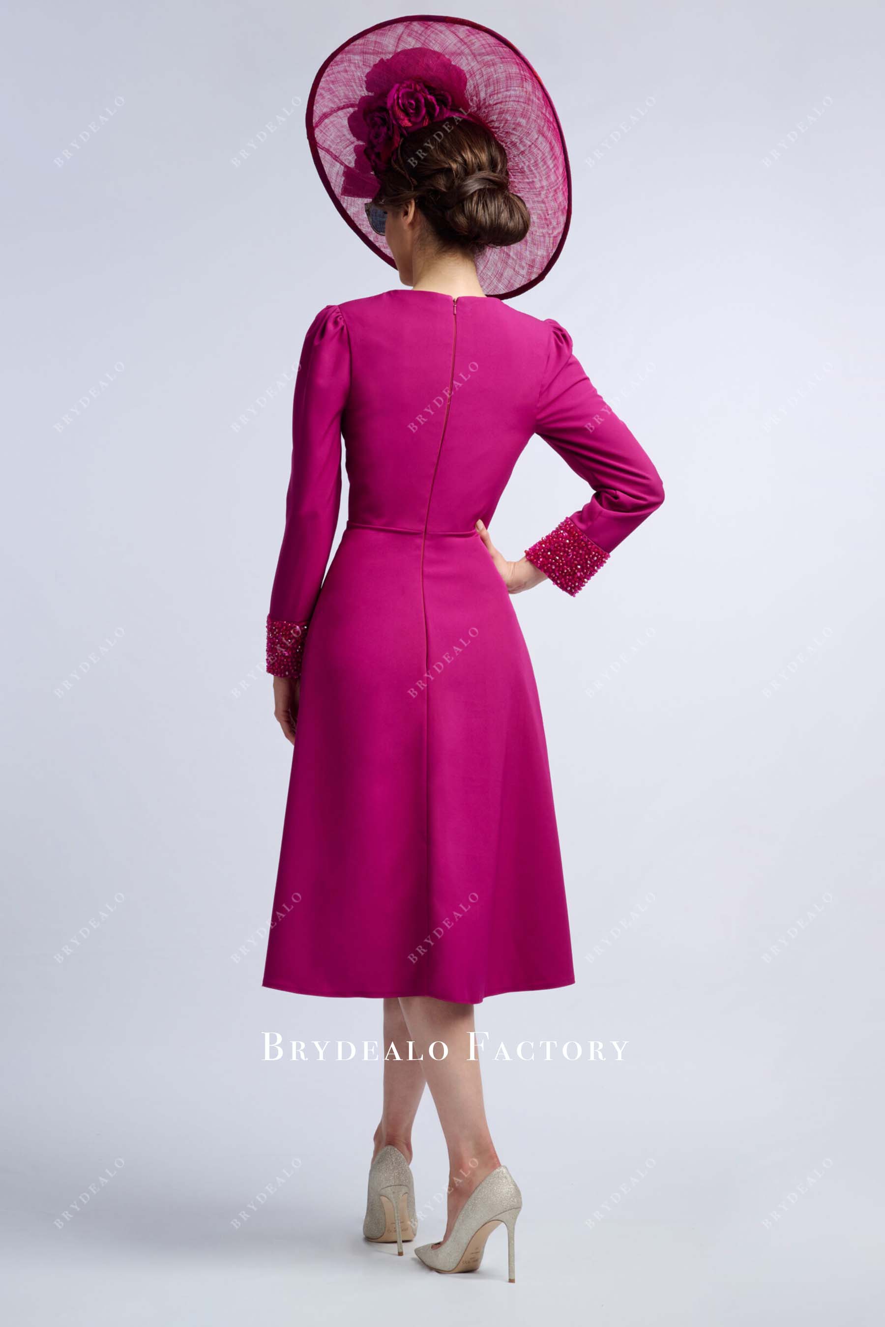 a line knee length mother of bride dress