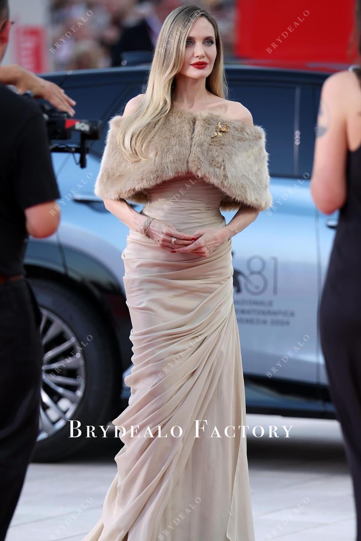 Angelina Jolie fit flare 2024 Venice film festival dress