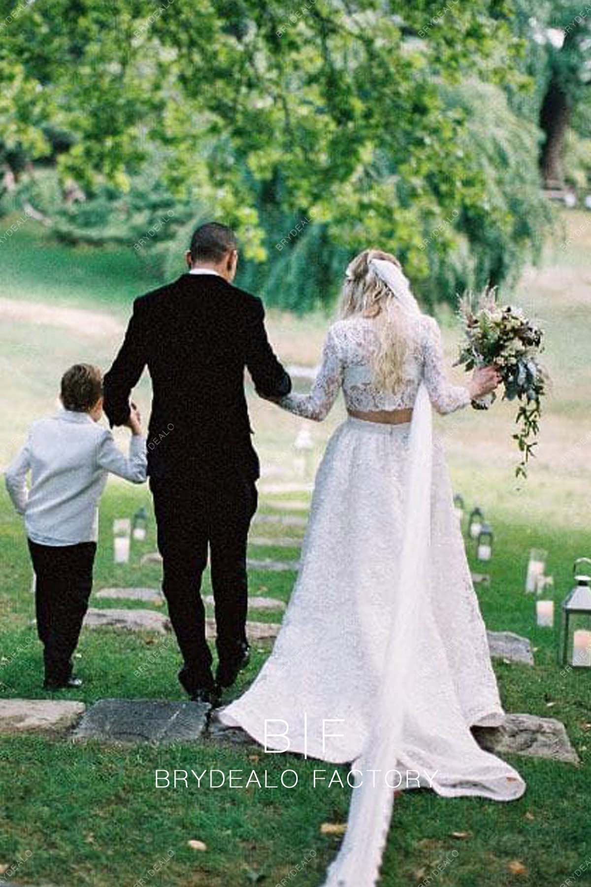 Ashlee Simpson Two-piece Destination Wedding Dress