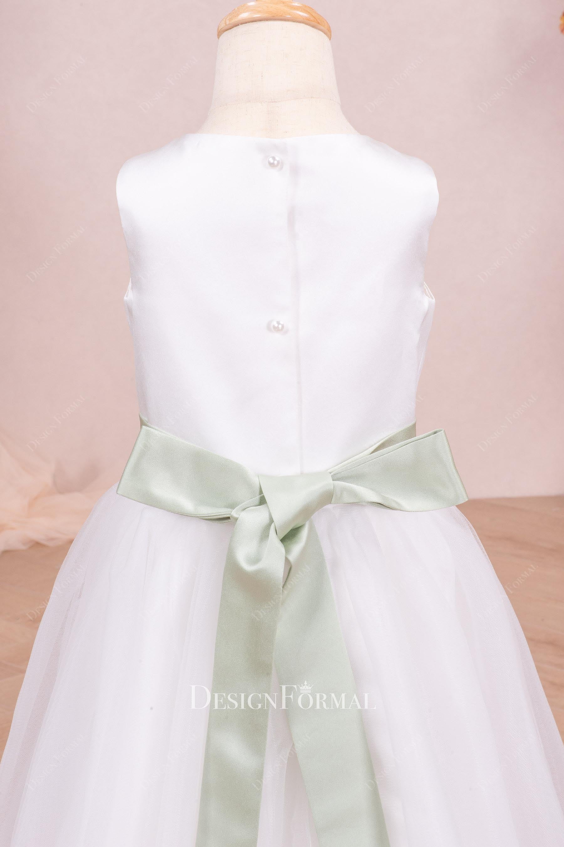 back bowknot flower girl dress
